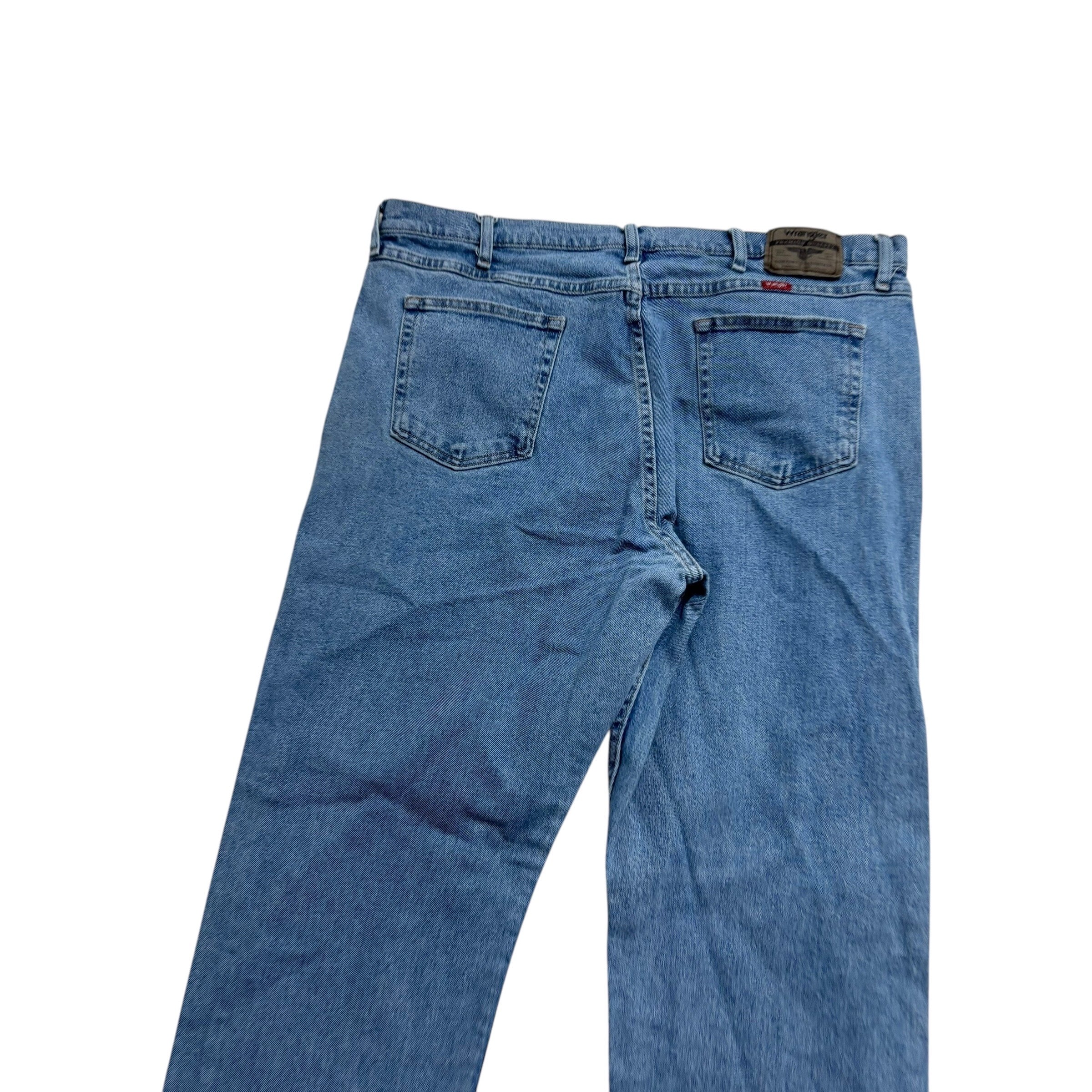 Wrangler Jeans W40 L30 Mens Light Blue Relaxed Straight Fit Stretch Denim