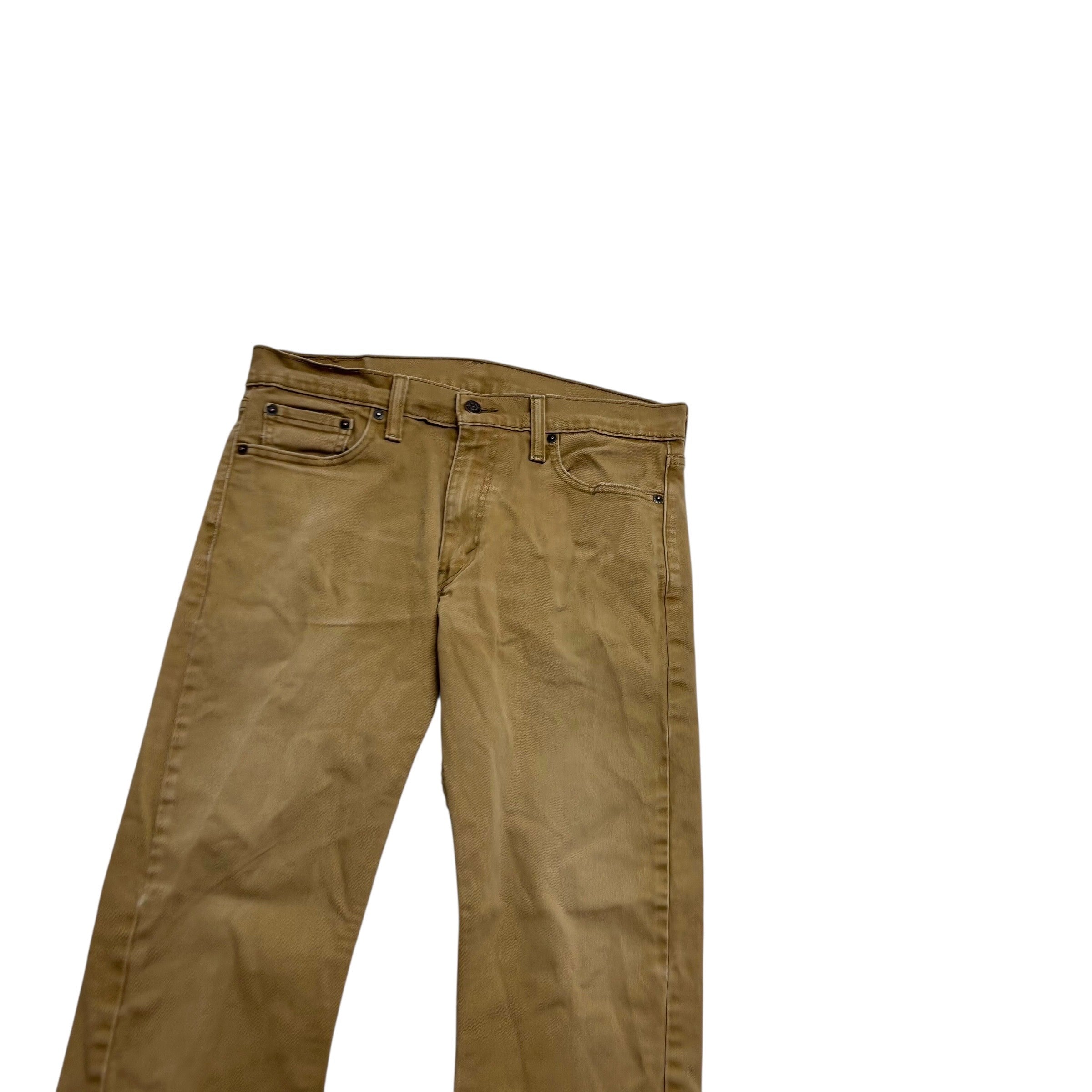 Levis 513 Jeans W32 L29 Mens Beige Tan Slim Straight Fit Stretch Denim