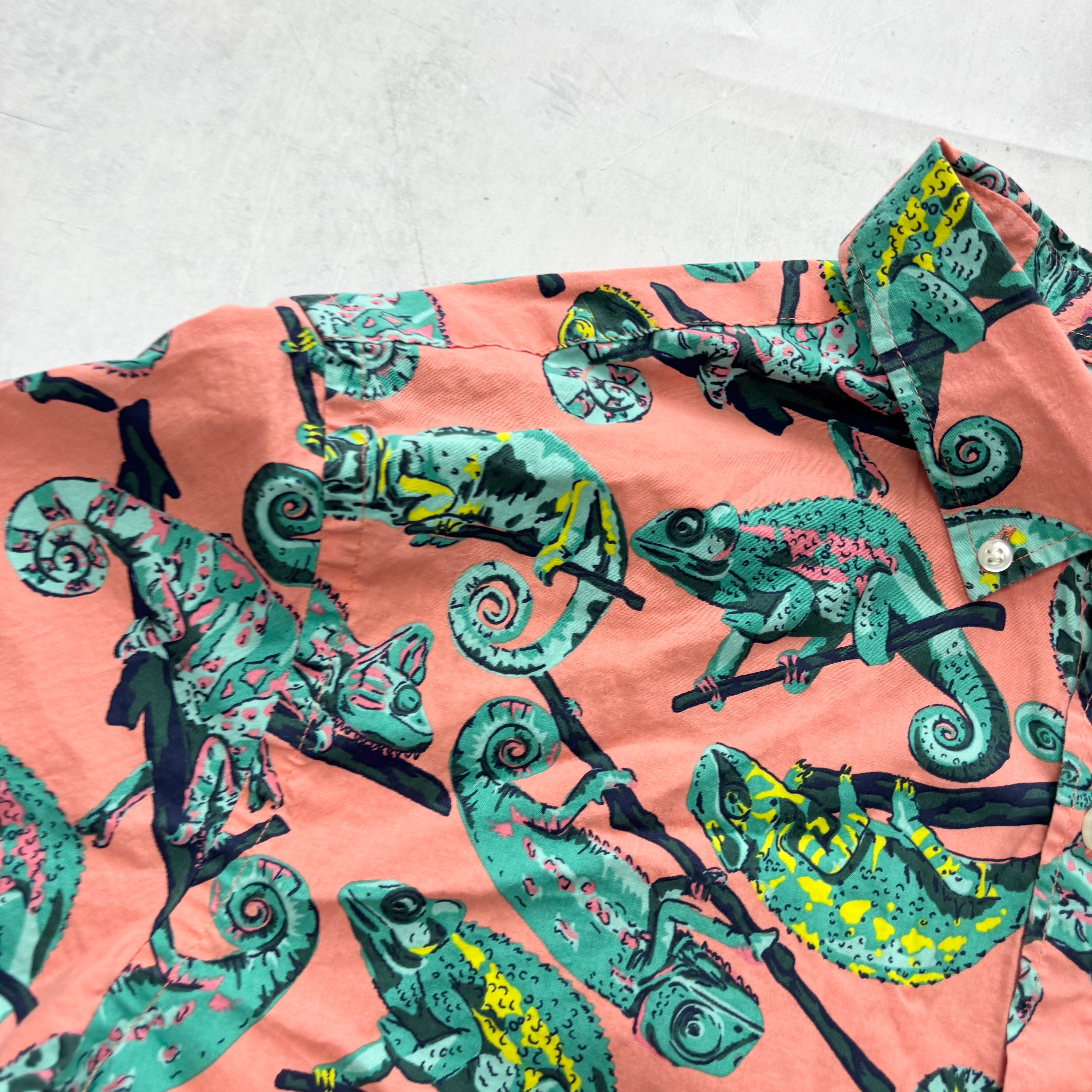 Hawaiian Shirt Mens Large Pink Floral Aloha Short Sleeve Cotton Slim Fit (E)