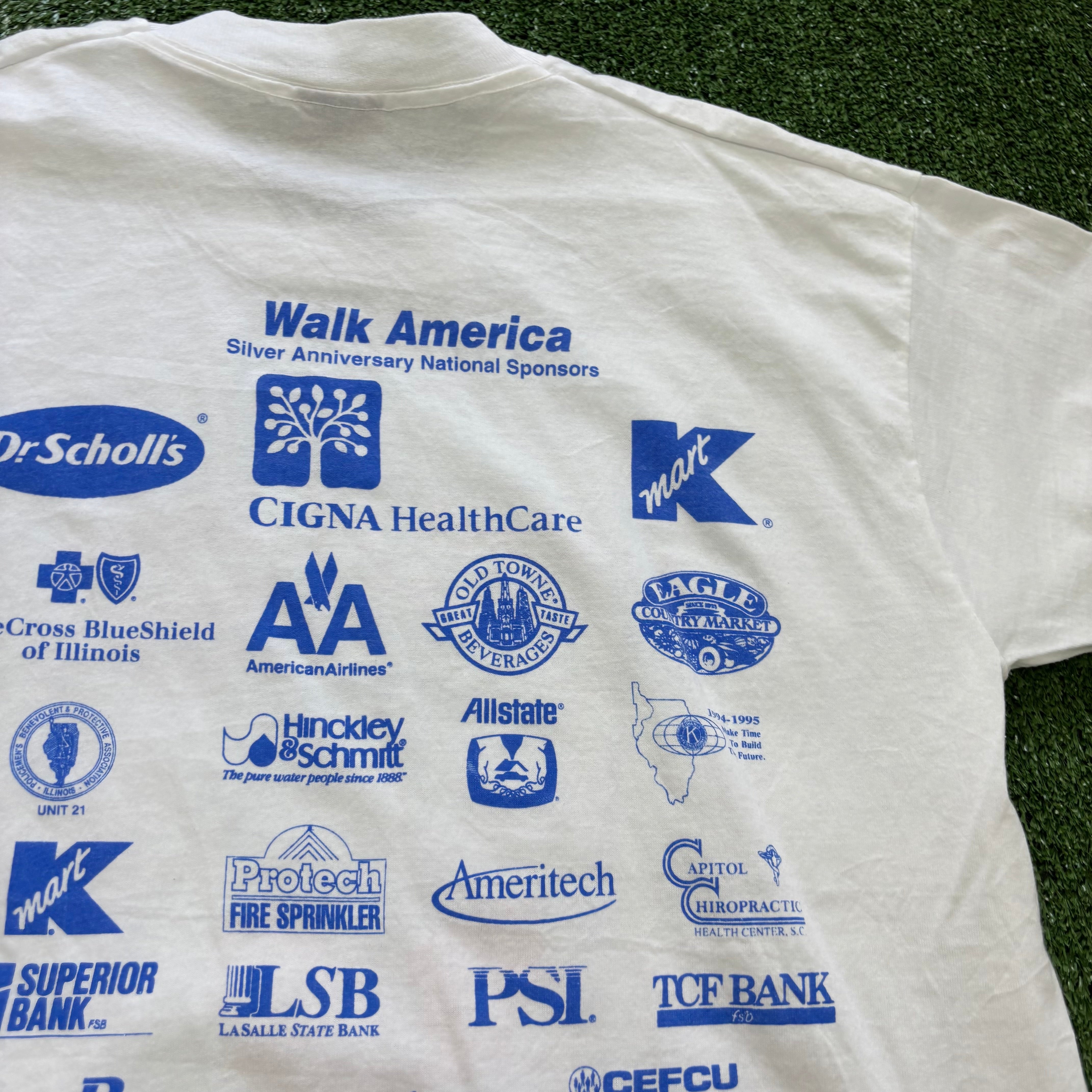 Vintage T Shirt Mens Medium White Single Stitch Graphic Print 90s USA