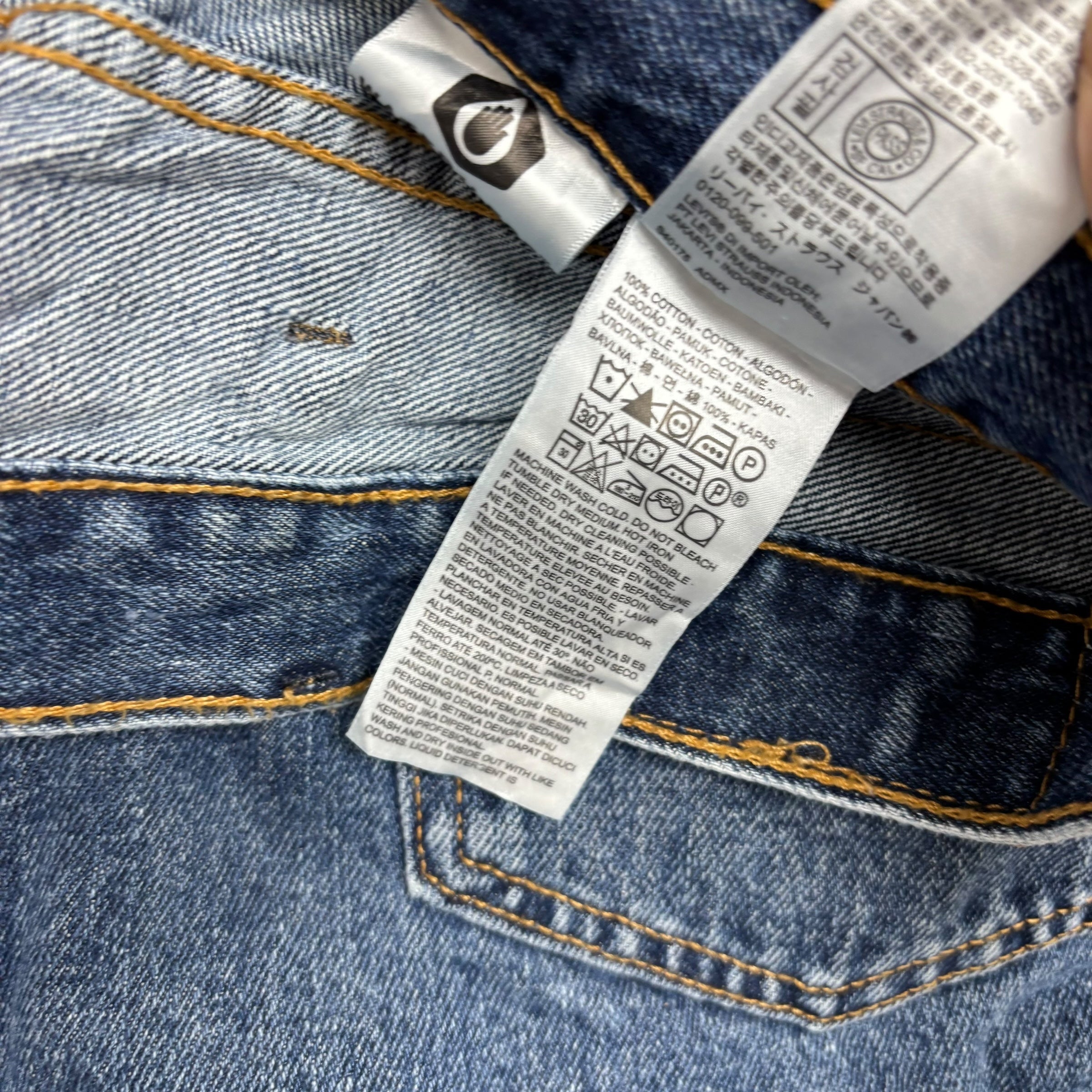 Levis 550 Jeans W52 L29 Mens Mid Blue Baggy Relaxed Straight Fit Denim (E)