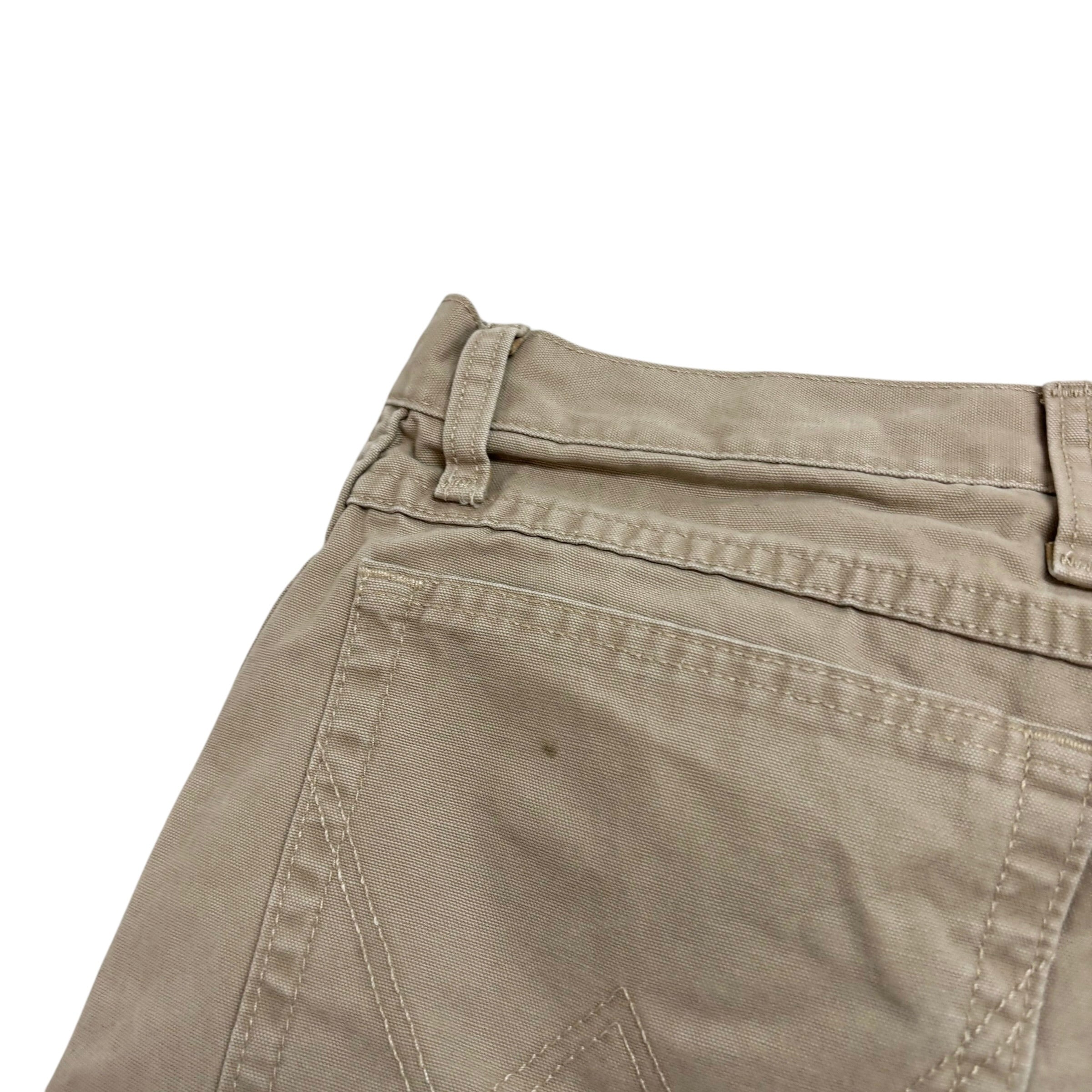 Wrangler Trousers W44 L30 Mens Beige Regular Straight Fit Cotton Pants