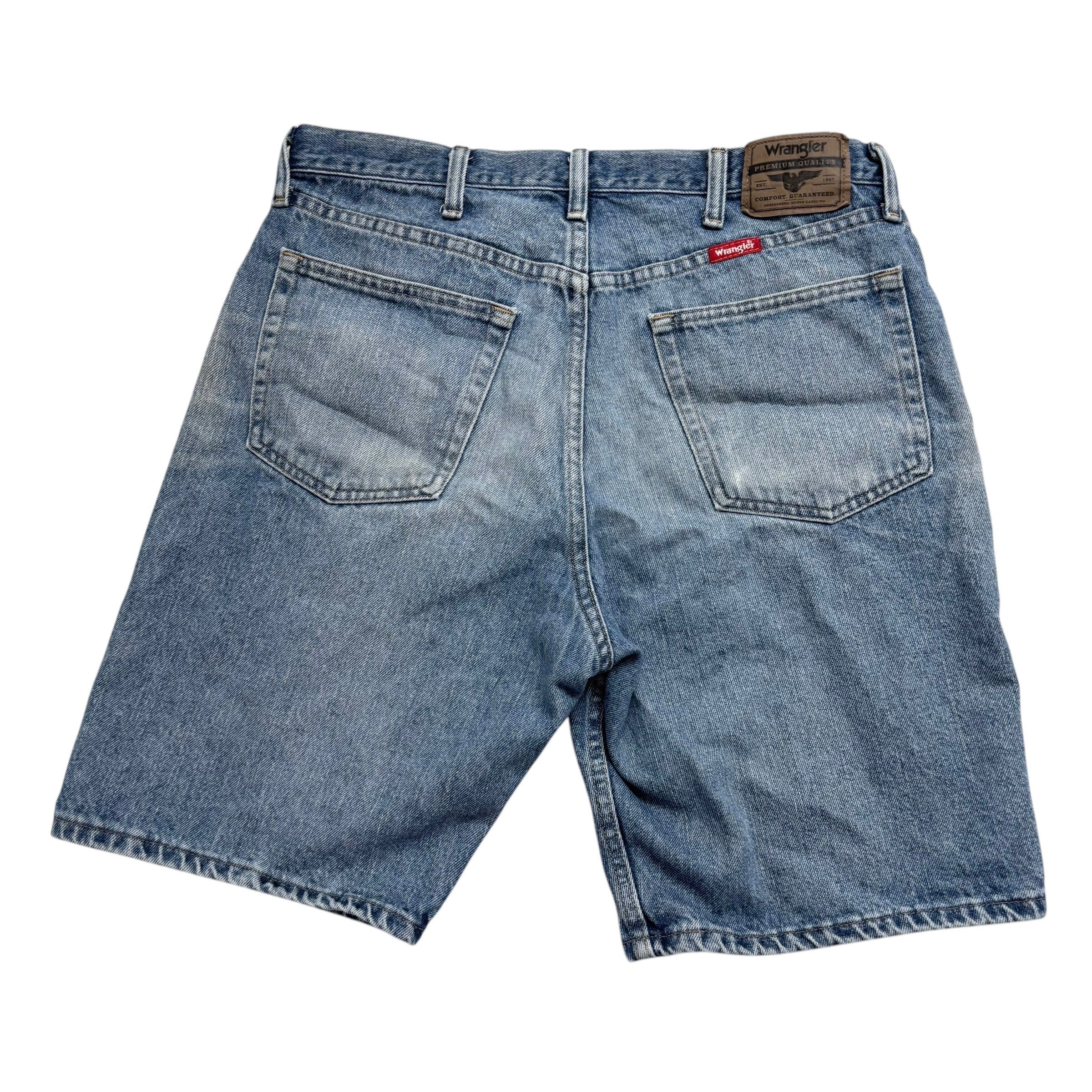 Wrangler Baggy Jorts W34 Mens Denim Shorts Mid Blue Relaxed Fit (F)
