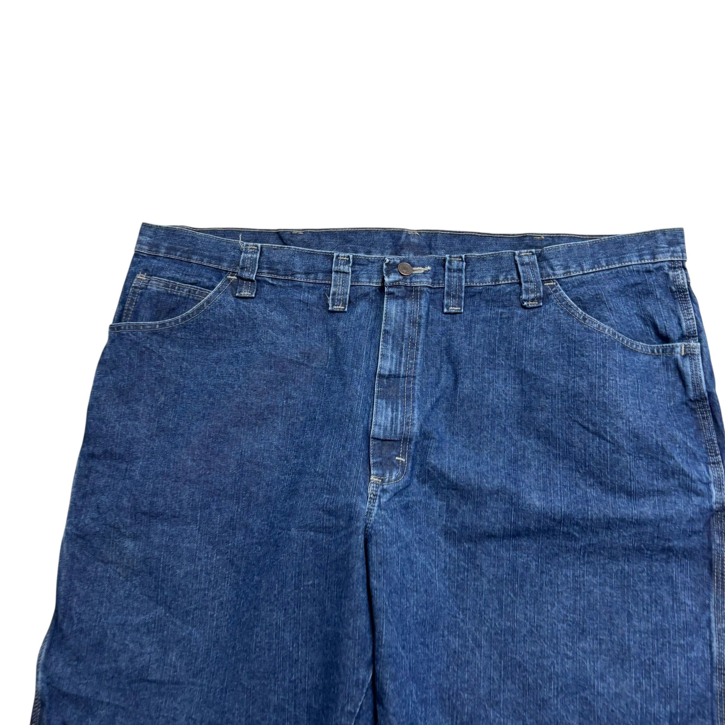 Wrangler Baggy Jorts W44 Mens Dark Blue Denim Shorts Carpenter Relaxed Fit (E)