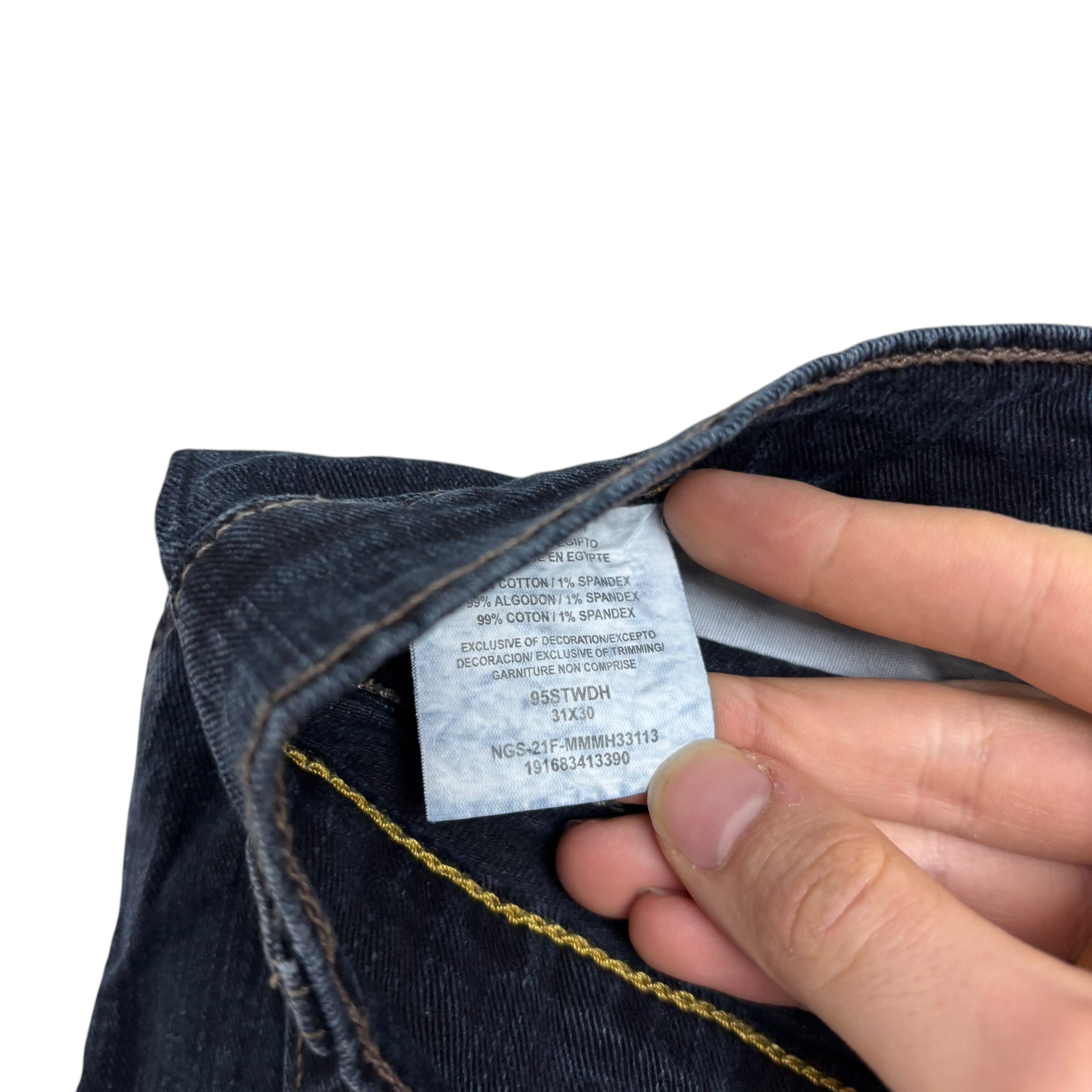 Wrangler Jeans W31 L30 Mens Dark Blue Regular Straight Fit Stretch Denim (E)