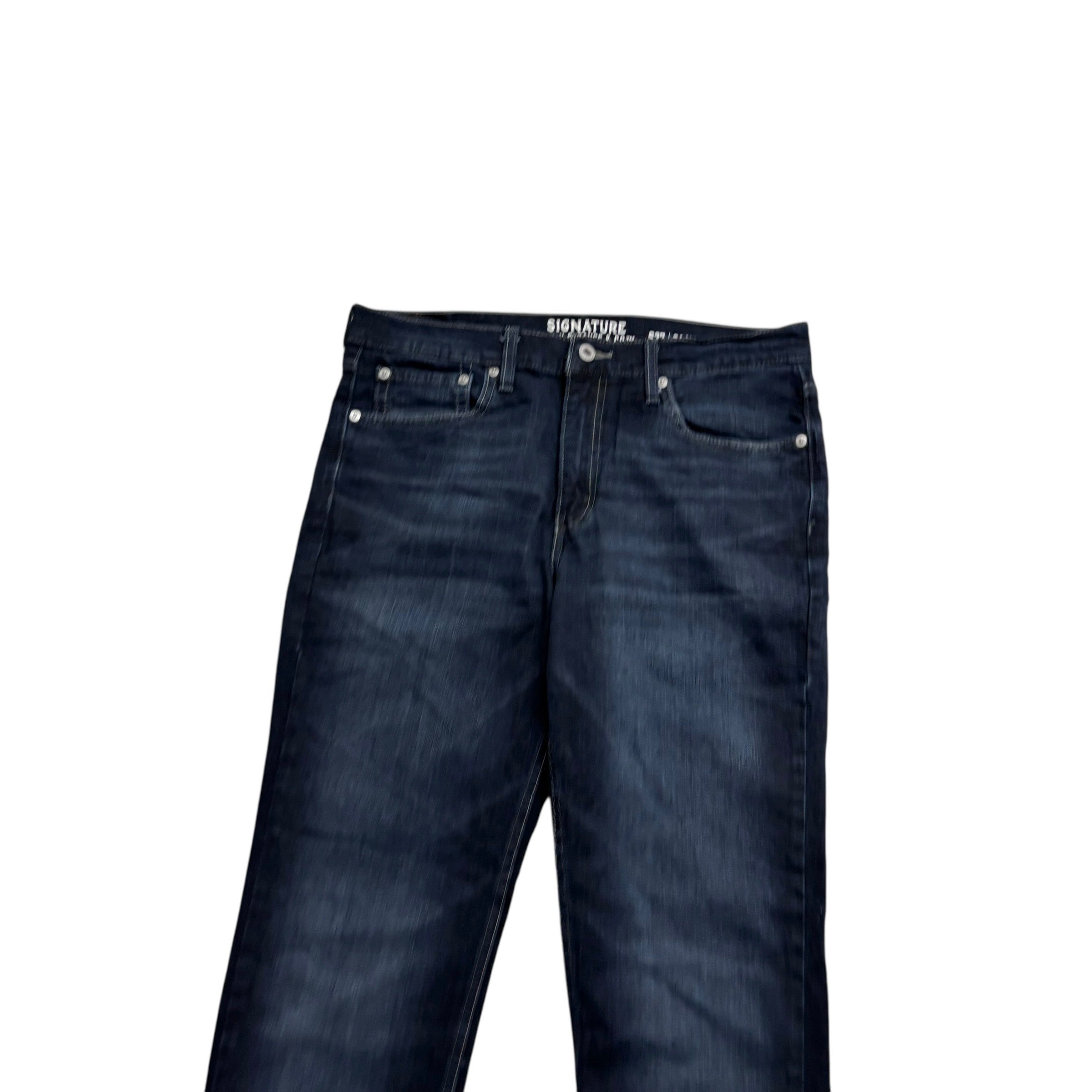 Levis Signature Jeans W33 L30 Mens Dark Blue Slim Fit Stretch Denim (E)