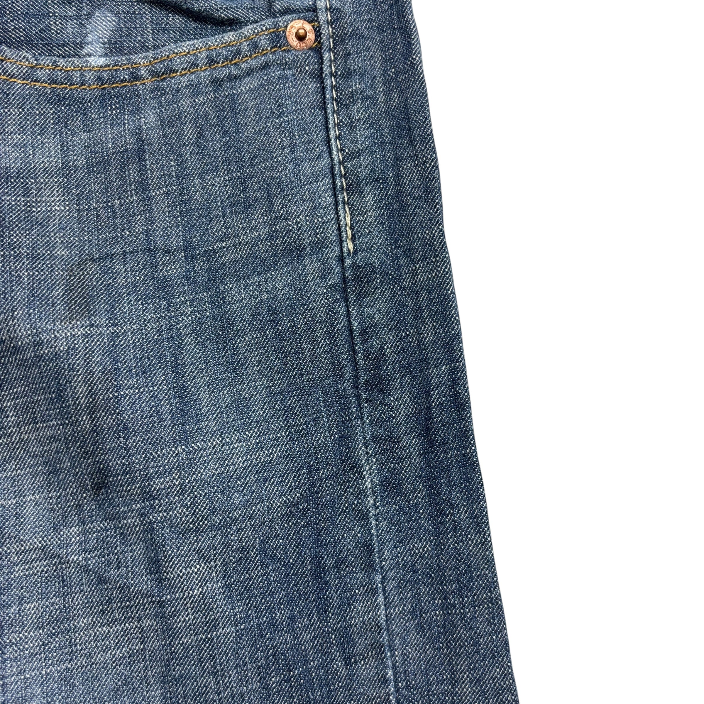 Levis 569 Jeans W38 L34 Mens Silver Blue Baggy Relaxed Straight Fit Denim