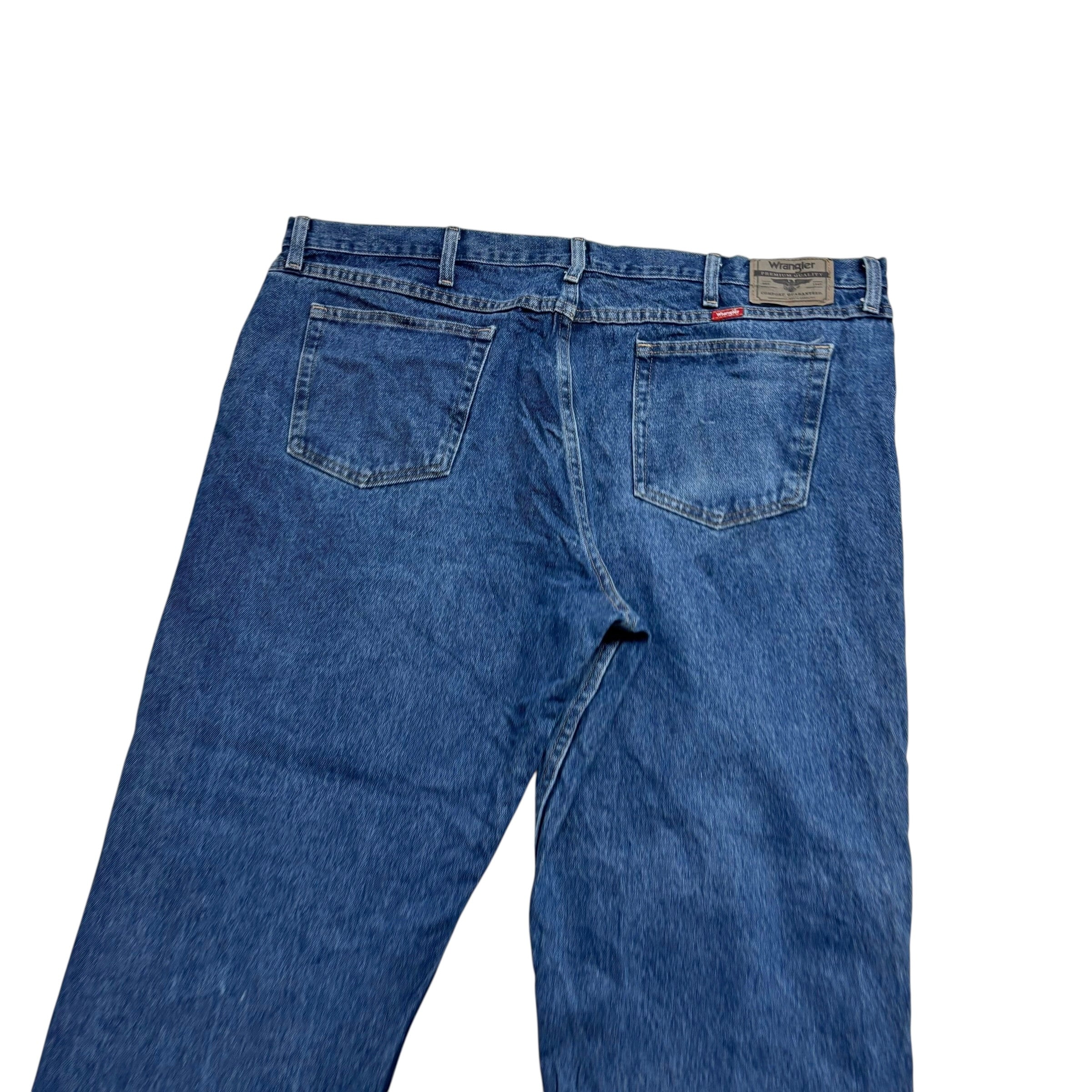 Wrangler Jeans W42 L29 Mens Mid Blue Relaxed Straight Fit Baggy Denim (E)