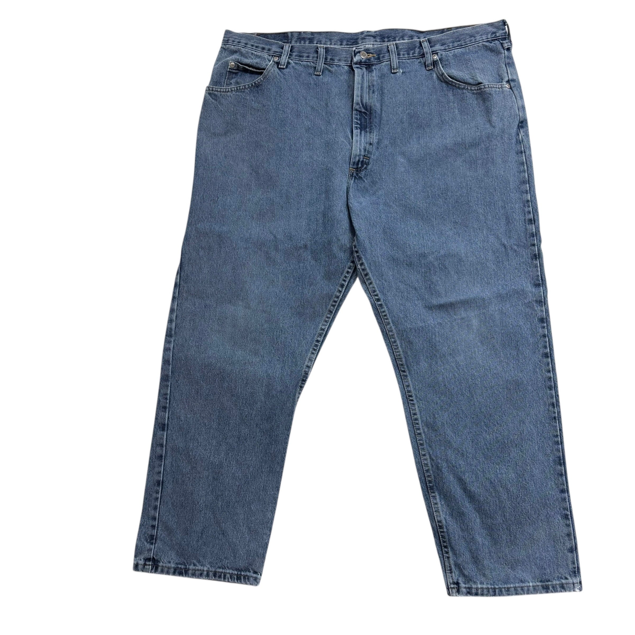 Wrangler Jeans W44 L29 Mens Mid Blue Relaxed Straight Fit Denim (F)