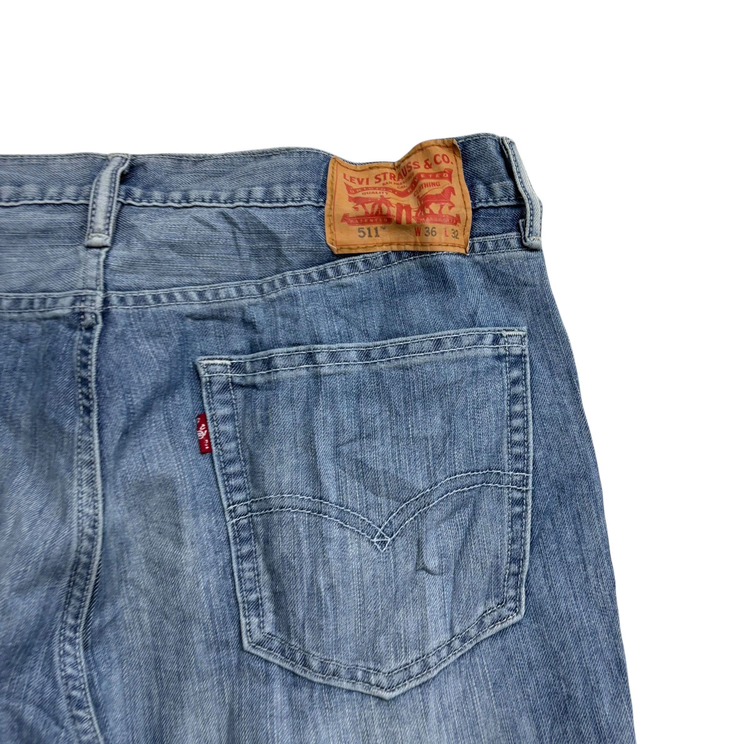 Levis 511 Jeans W36 L32 Mens Light Blue Slim Fit Denim (E)