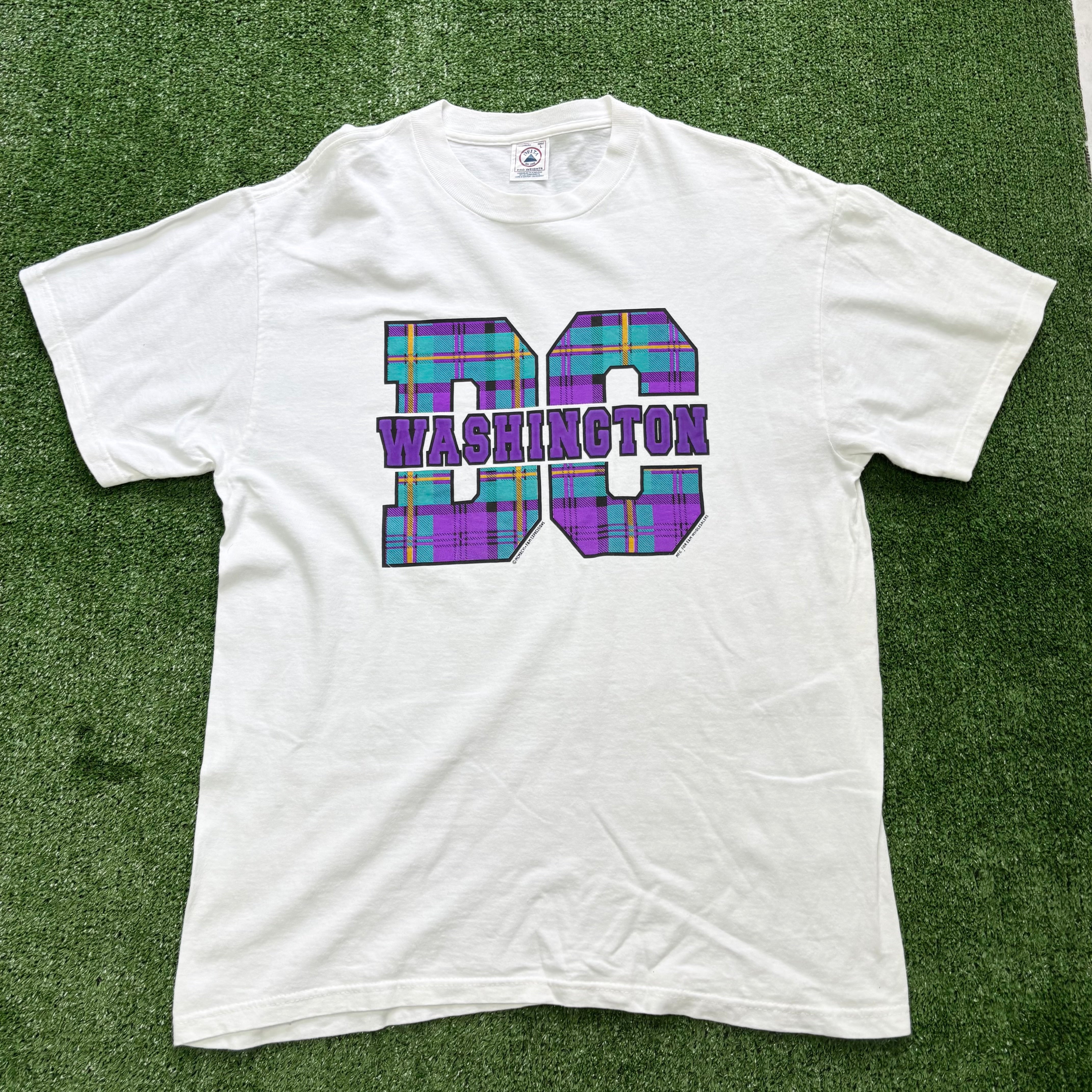 Vintage T Shirt Mens Large White Graphic Print 90s USA Tourist (E)