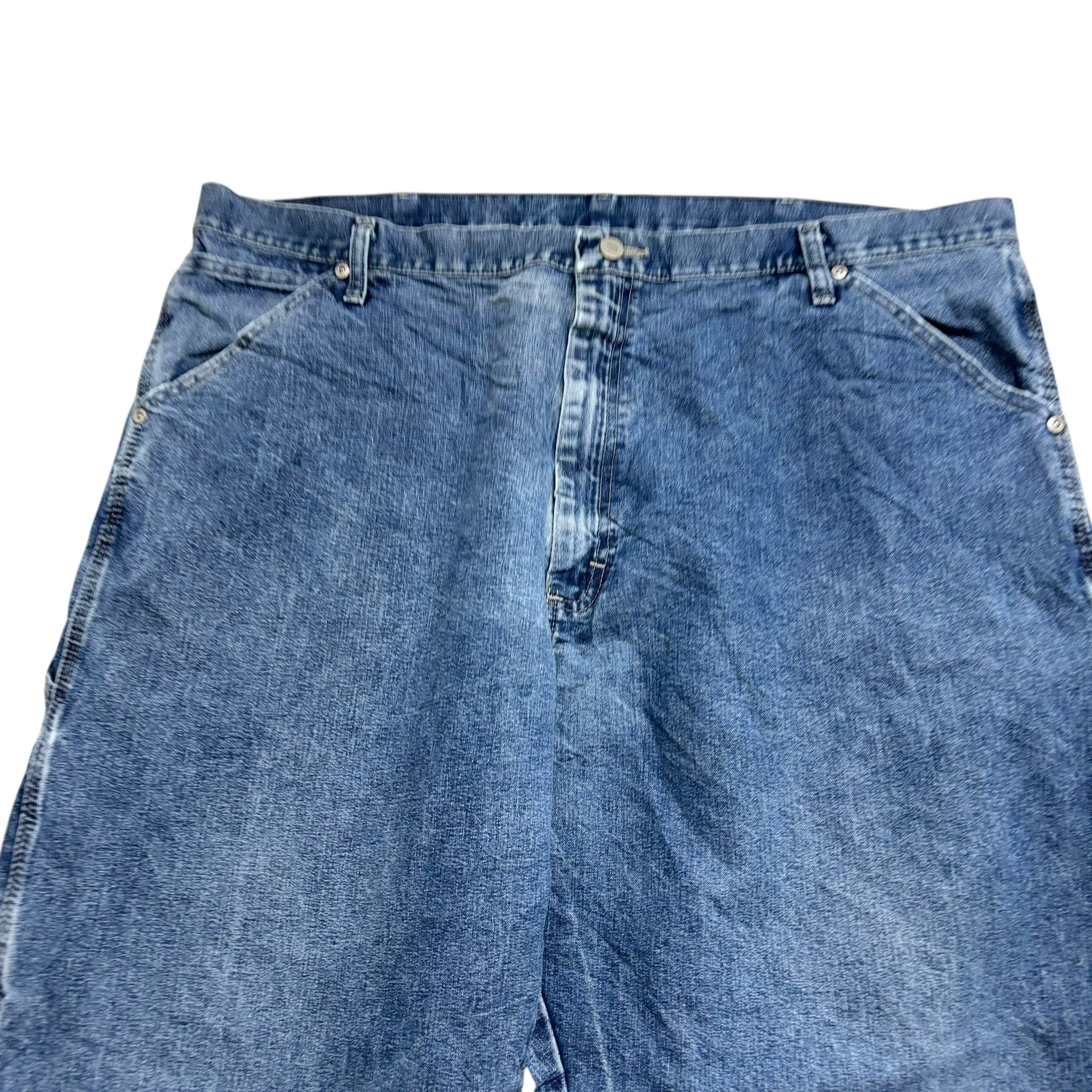 Wrangler Carpenter Jeans W42 L30 Mens Mid Blue Relaxed Straight Fit Denim (F)
