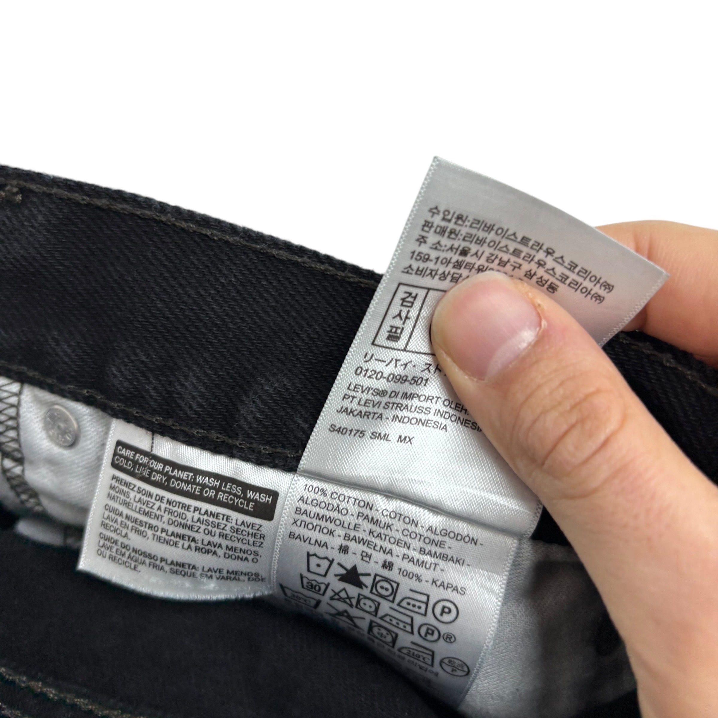 Levis 505 Jeans W40 L32 Mens Black Regular Straight Fit Denim (E)