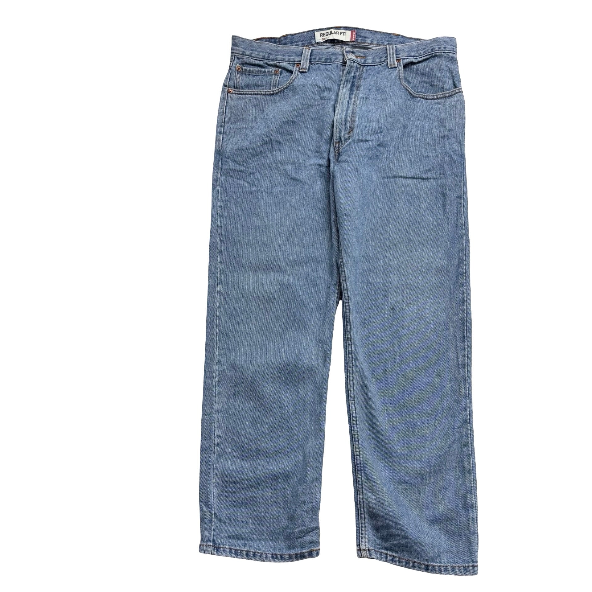 Levis 505 Jeans W38 L30 Mens Light Blue Regular Straight Fit Vintage Denim