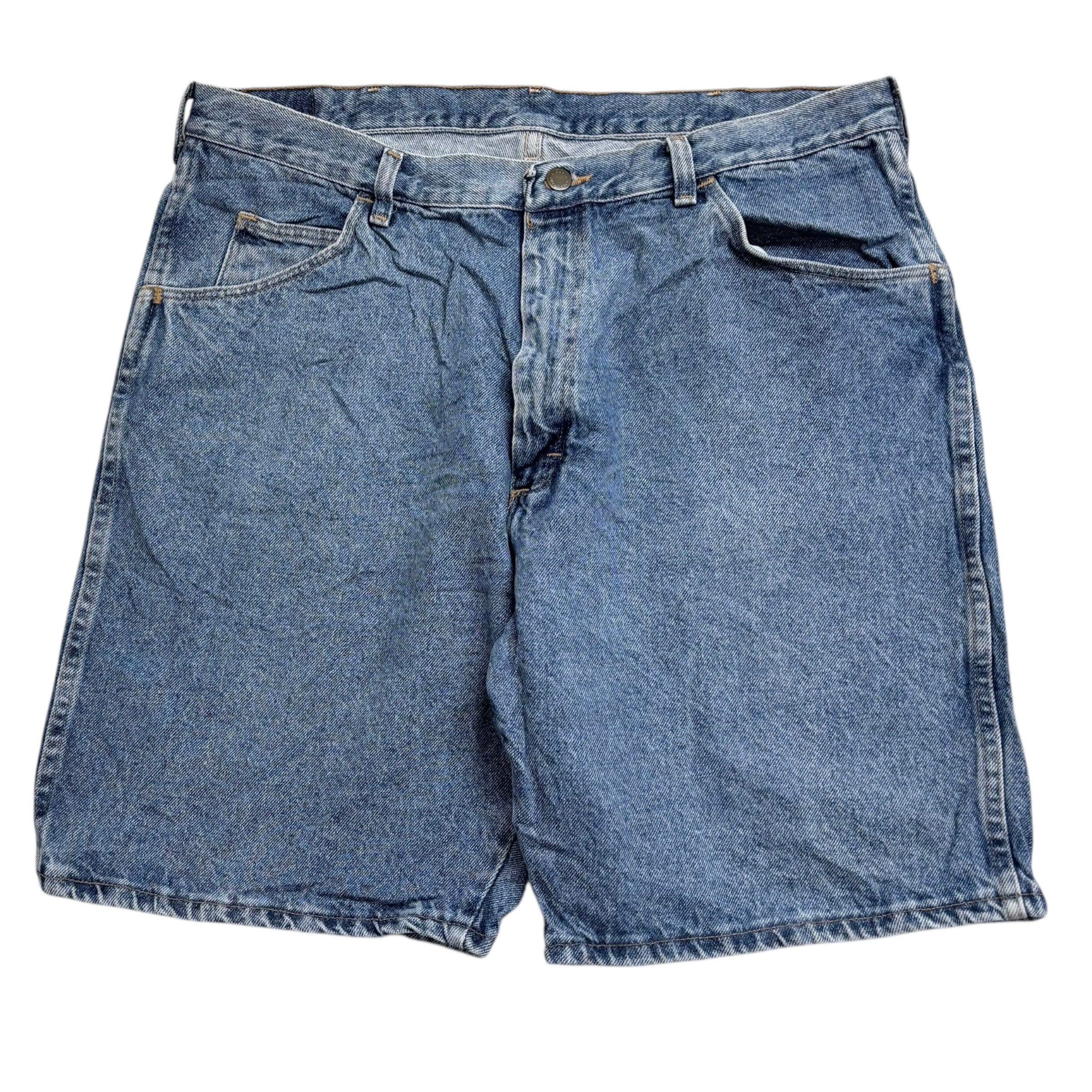Vintage Wrangler Baggy Jorts W36 Mens Denim Shorts Mid Blue Relaxed Fit (E)