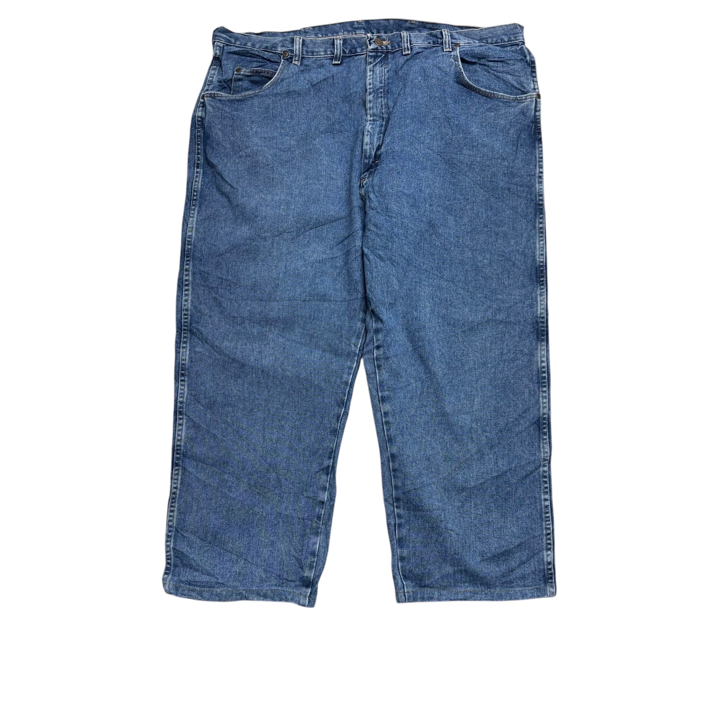 Wrangler Jeans W46 L27 Mens Mid Blue Relaxed Straight Fit Vintage Denim (E)