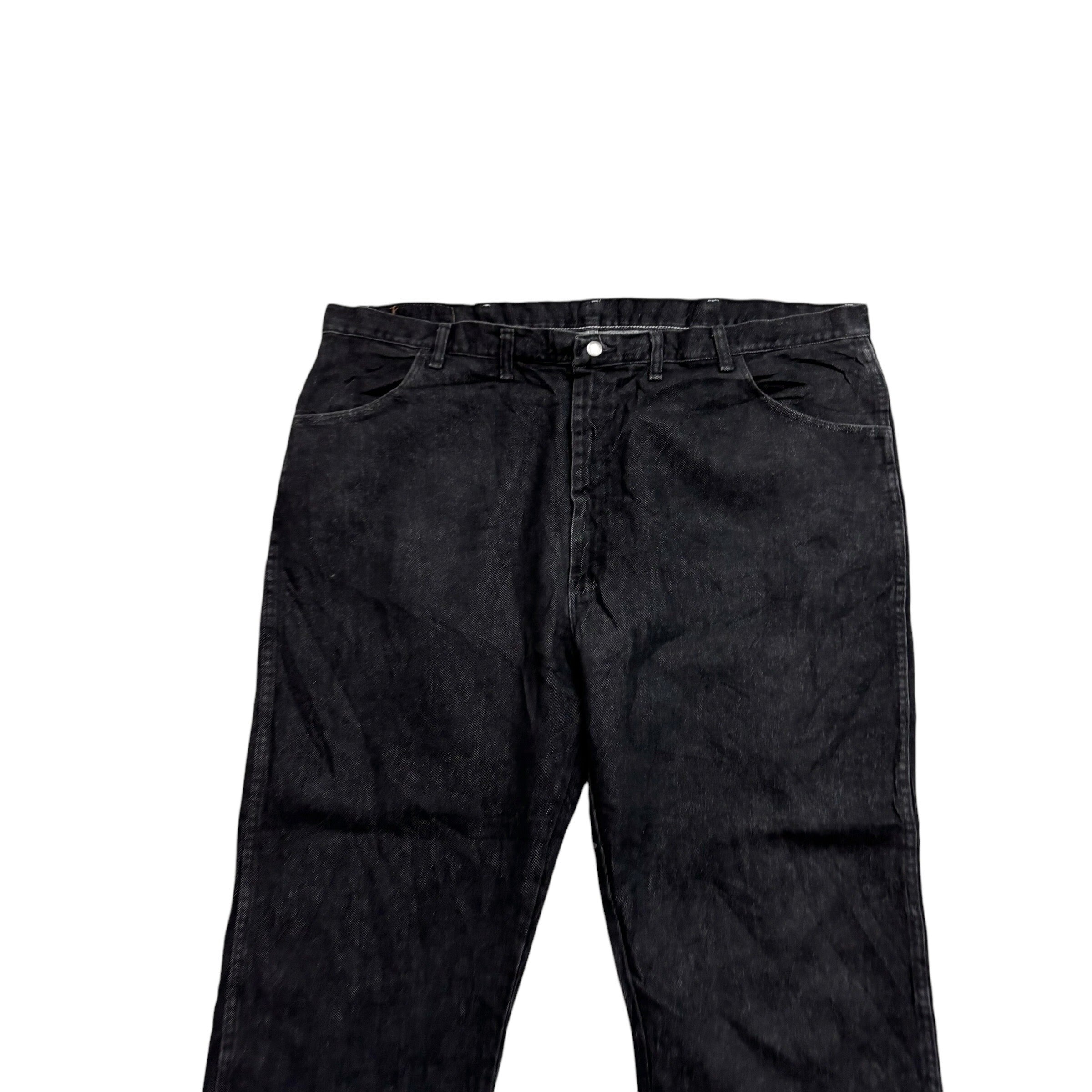 Wrangler Jeans W46 L30 Mens Black Relaxed Straight Fit Vintage Denim (E)