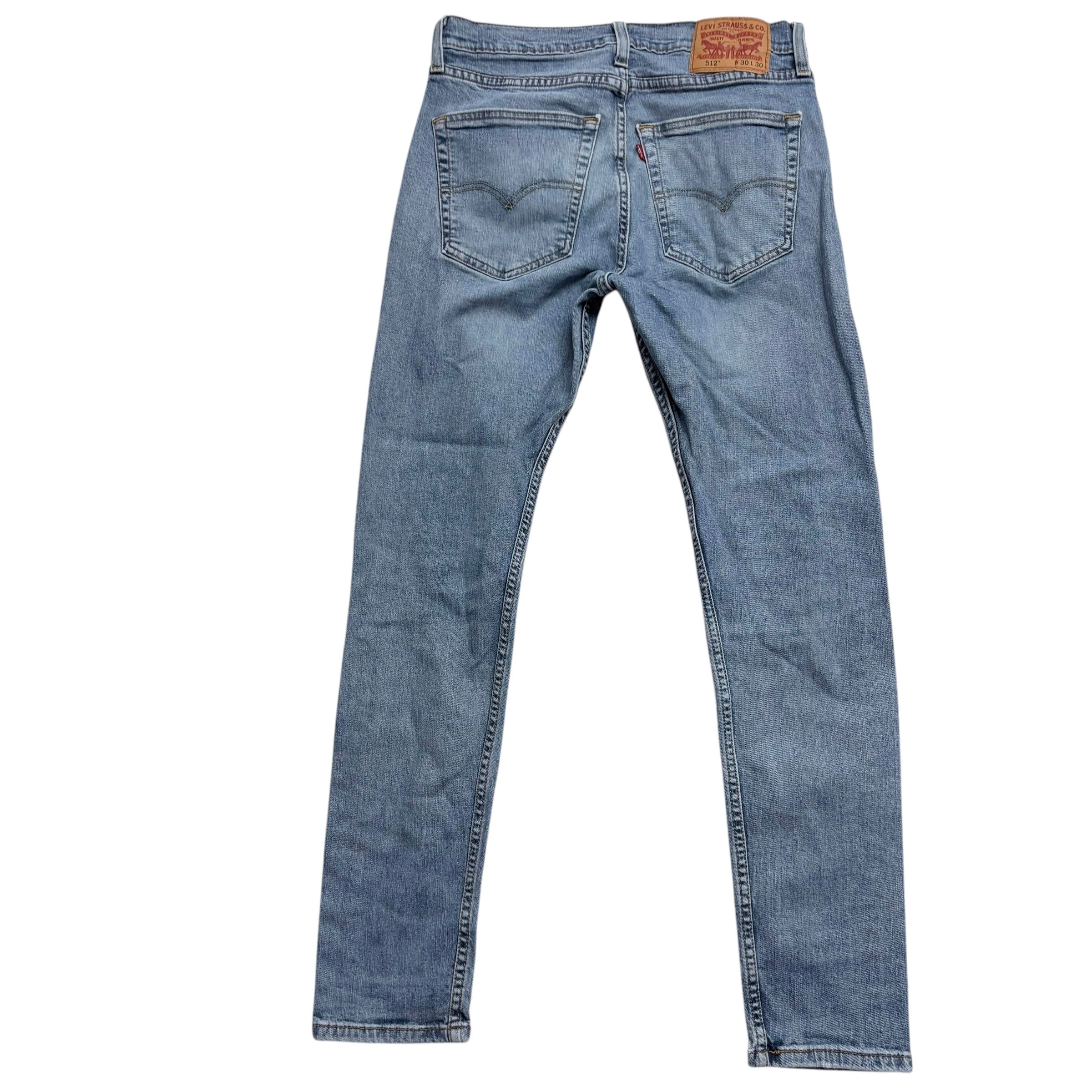 Levis 512 Jeans W30 L30 Mens Light Blue Slim Tapered Fit Stretch Denim