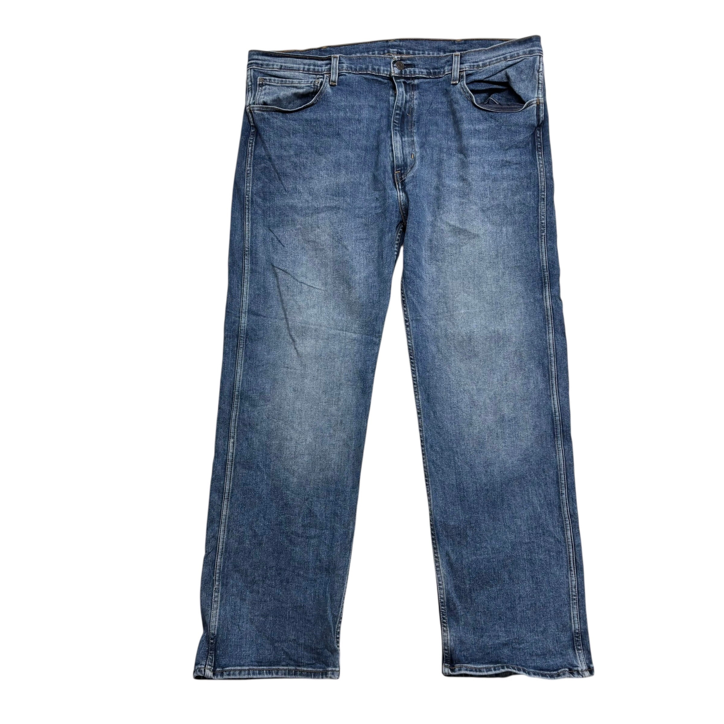 Levis Workwear Jeans W42 L30 Mens Mid Blue Regular Straight Fit Stretch Denim (E)