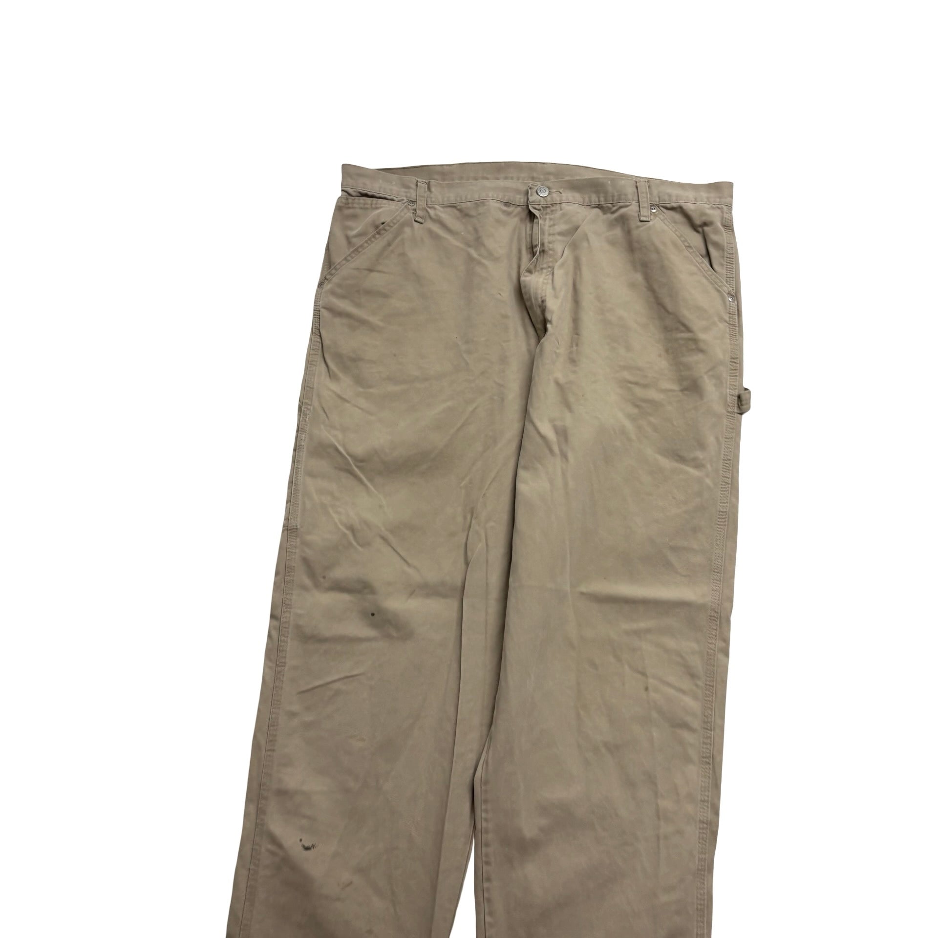 Wrangler Carpenter Trousers W42 L32 Mens Beige Baggy Relaxed Fit (F)