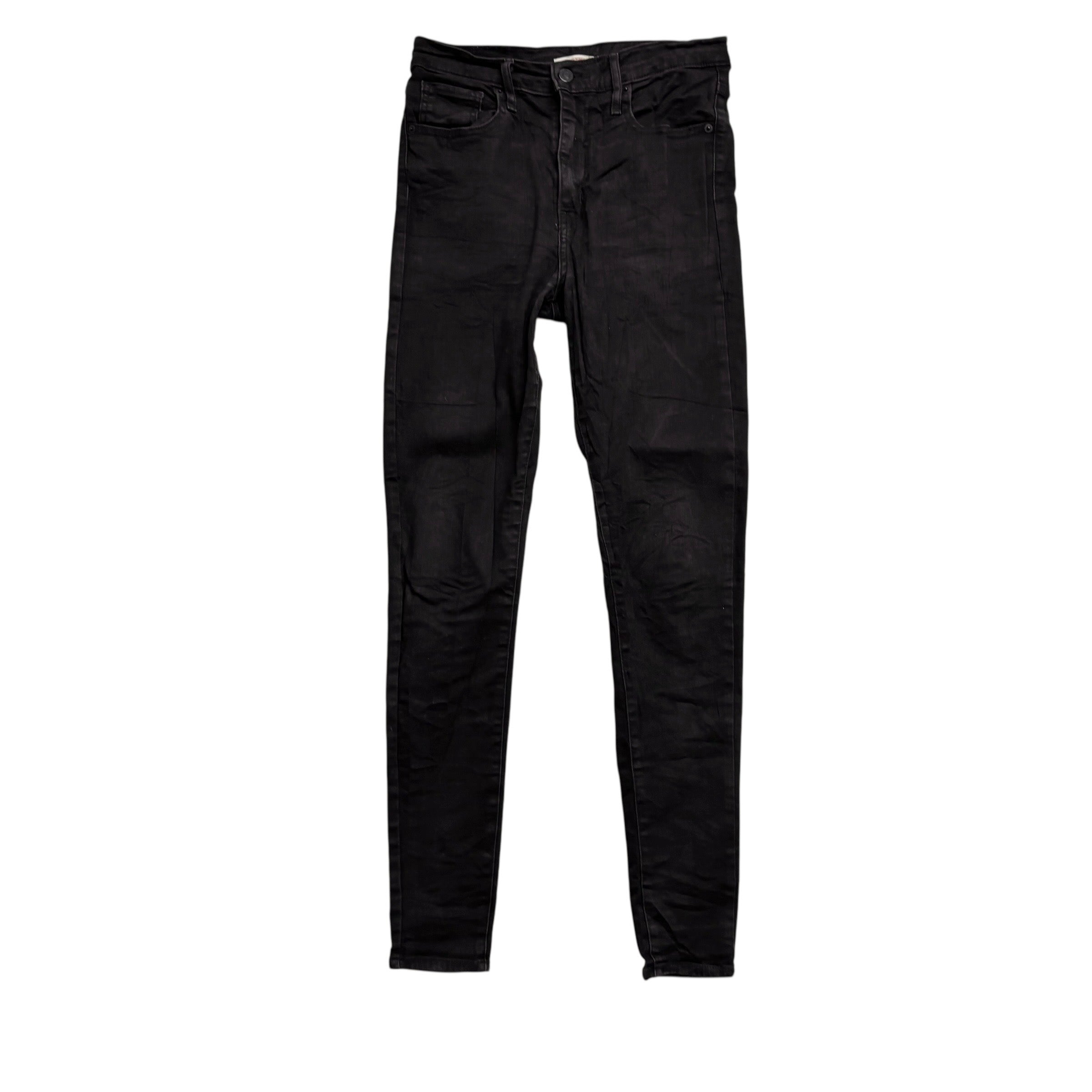 Levis Jeans W28 L30 Womens Mile High Super Skinny Black Stretch (E)