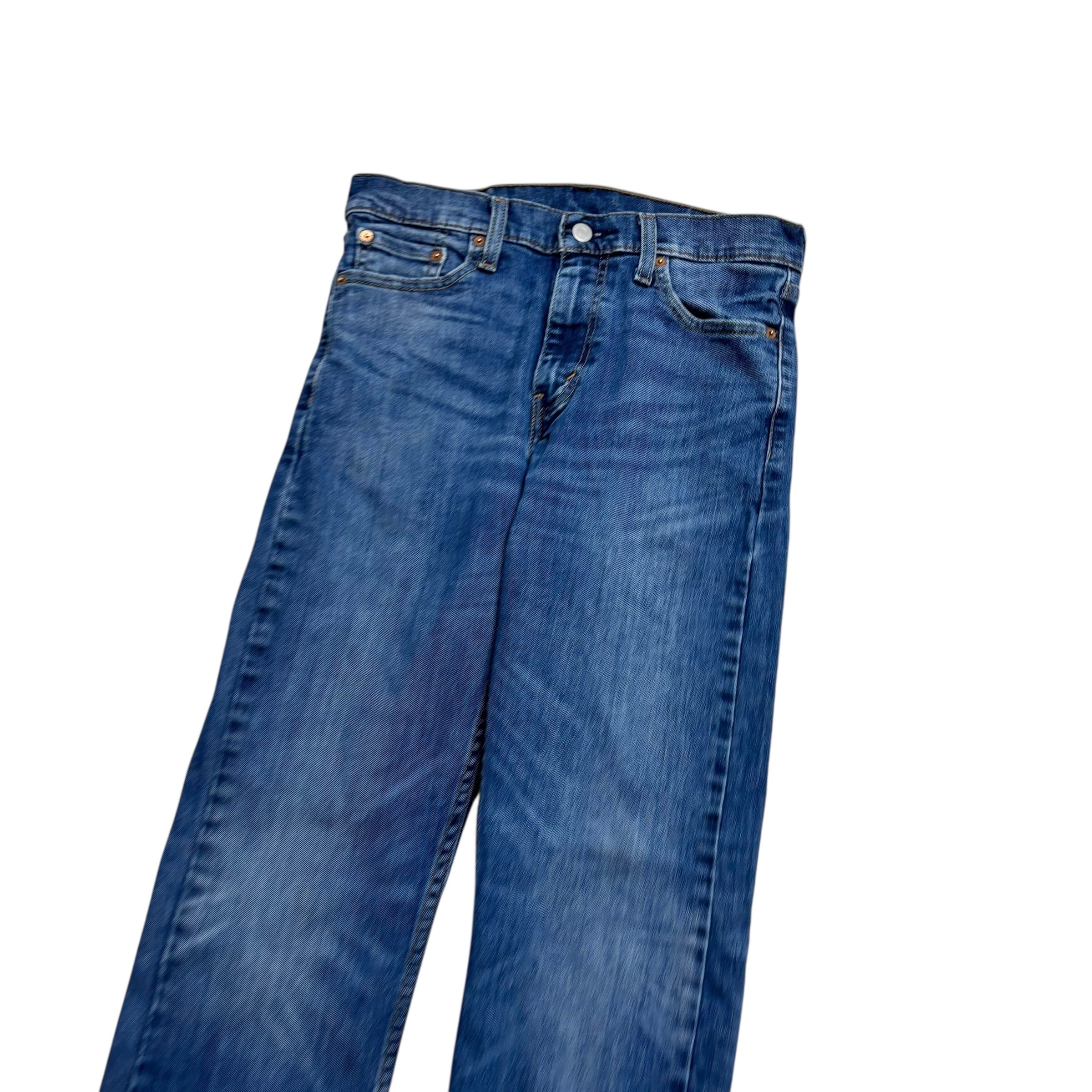 Levis 513 Jeans W30 L31 Mens Mid Blue Slim Straight Fit Stretch Denim (E)