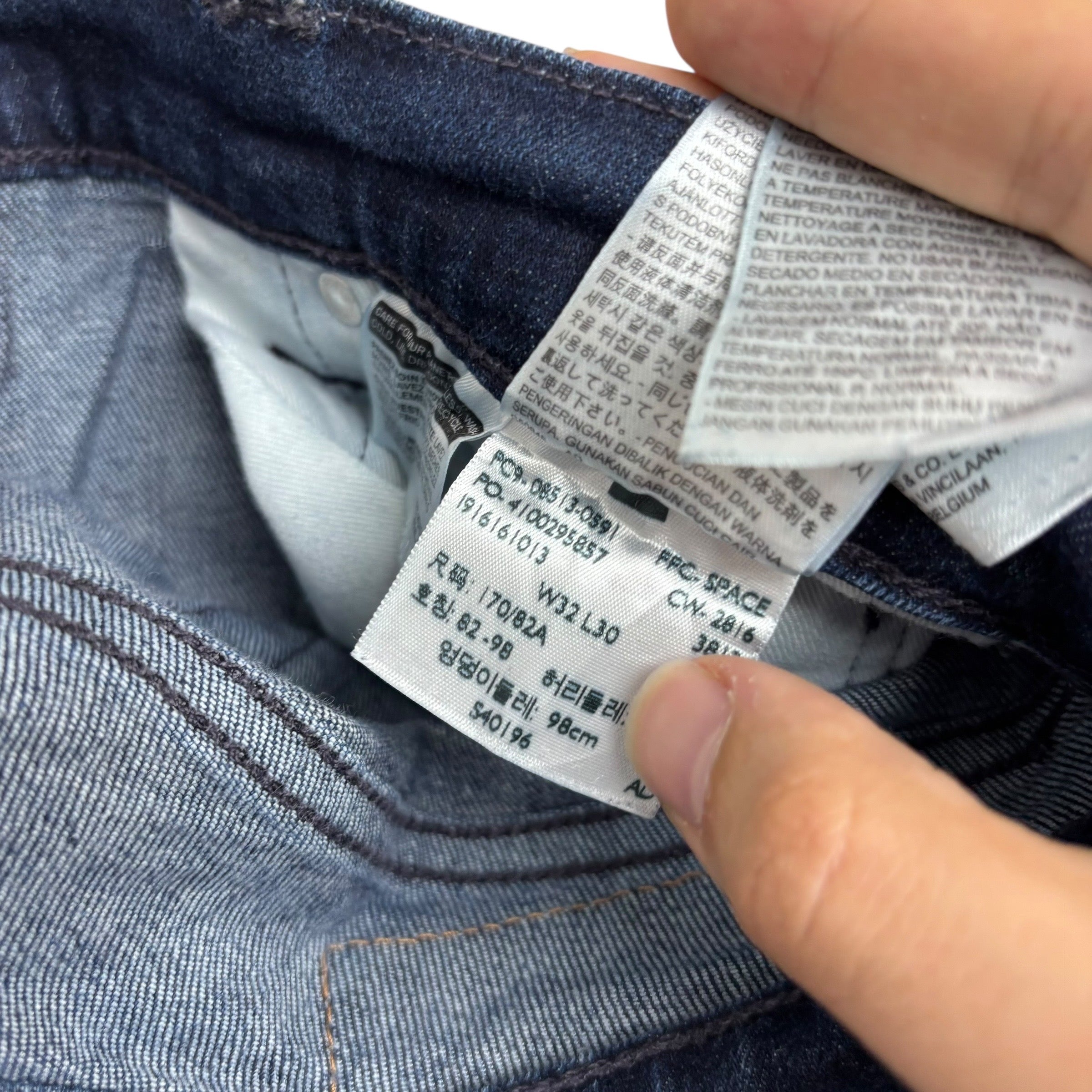 Levis 513 Jeans W32 L30 Mens Dark Blue Slim Straight Fit Stretch Denim