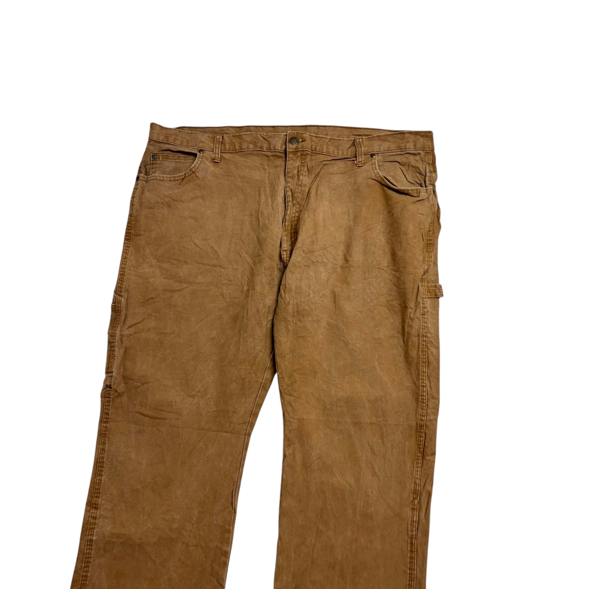 Dickies Carpenter Pants W42 L32 Mens Tan Relaxed Straight Fit Stretch Trousers