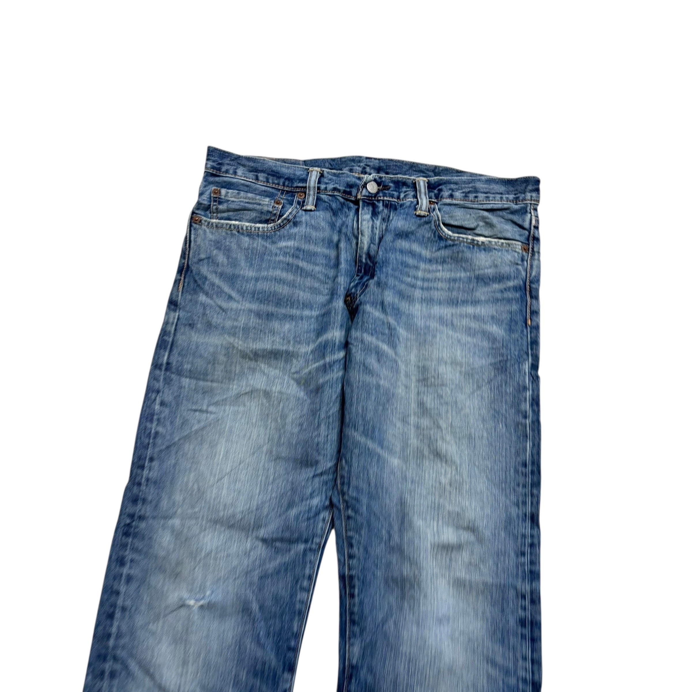 Levis 504 Jeans W34 L30 Mens Mid Blue Regular Straight Fit Denim