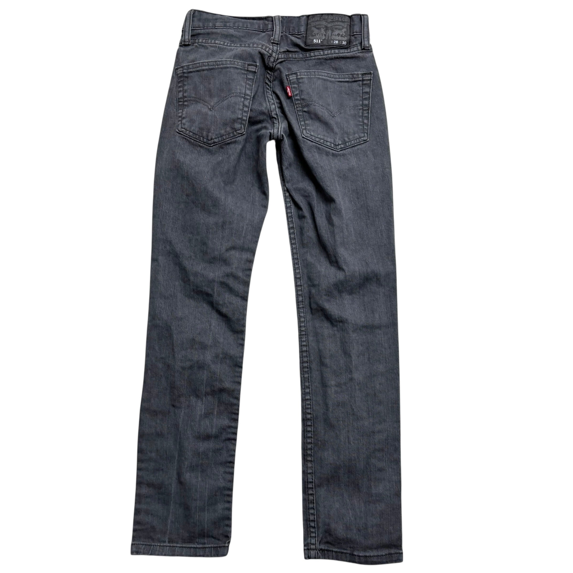 Levis 511 Jeans W26 L29 Mens Grey Slim Fit Stretch Denim (E)