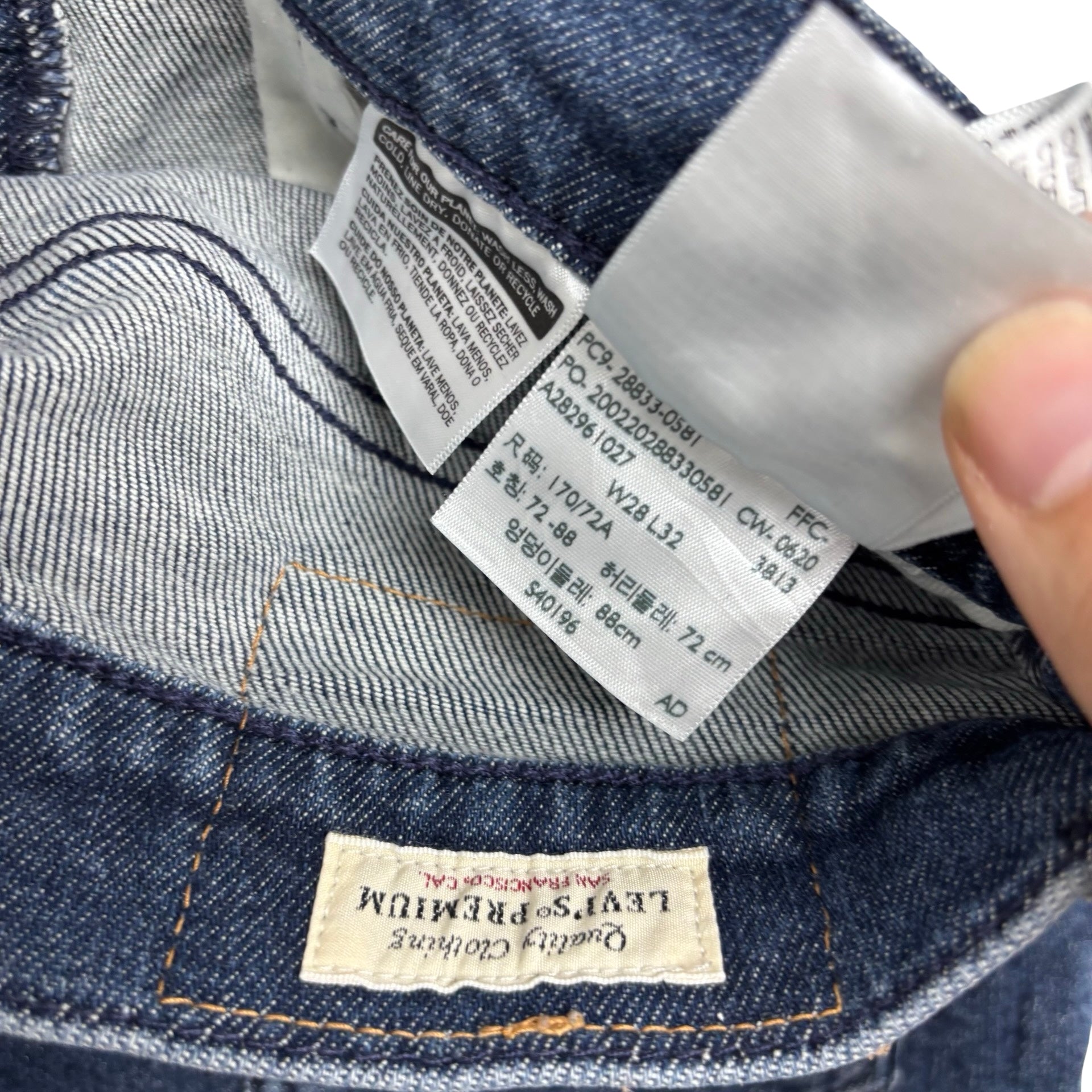 Levis 512 Jeans W28 L32 Mens Navy Blue Slim Tapered Fit Stretch Denim (E)