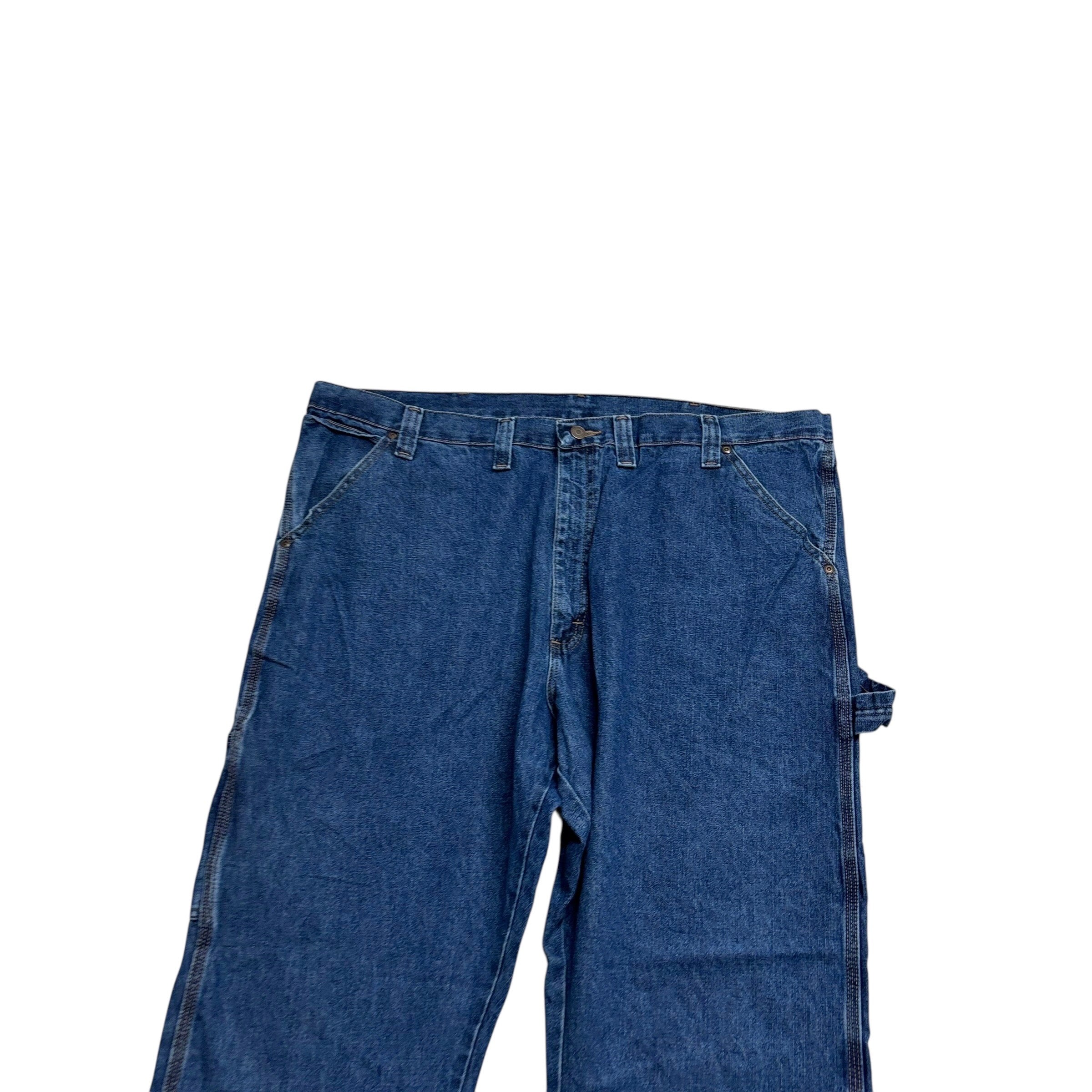 Wrangler Carpenter Jeans W44 L30 Mens Dark Blue Relaxed Straight Fit Denim (E)