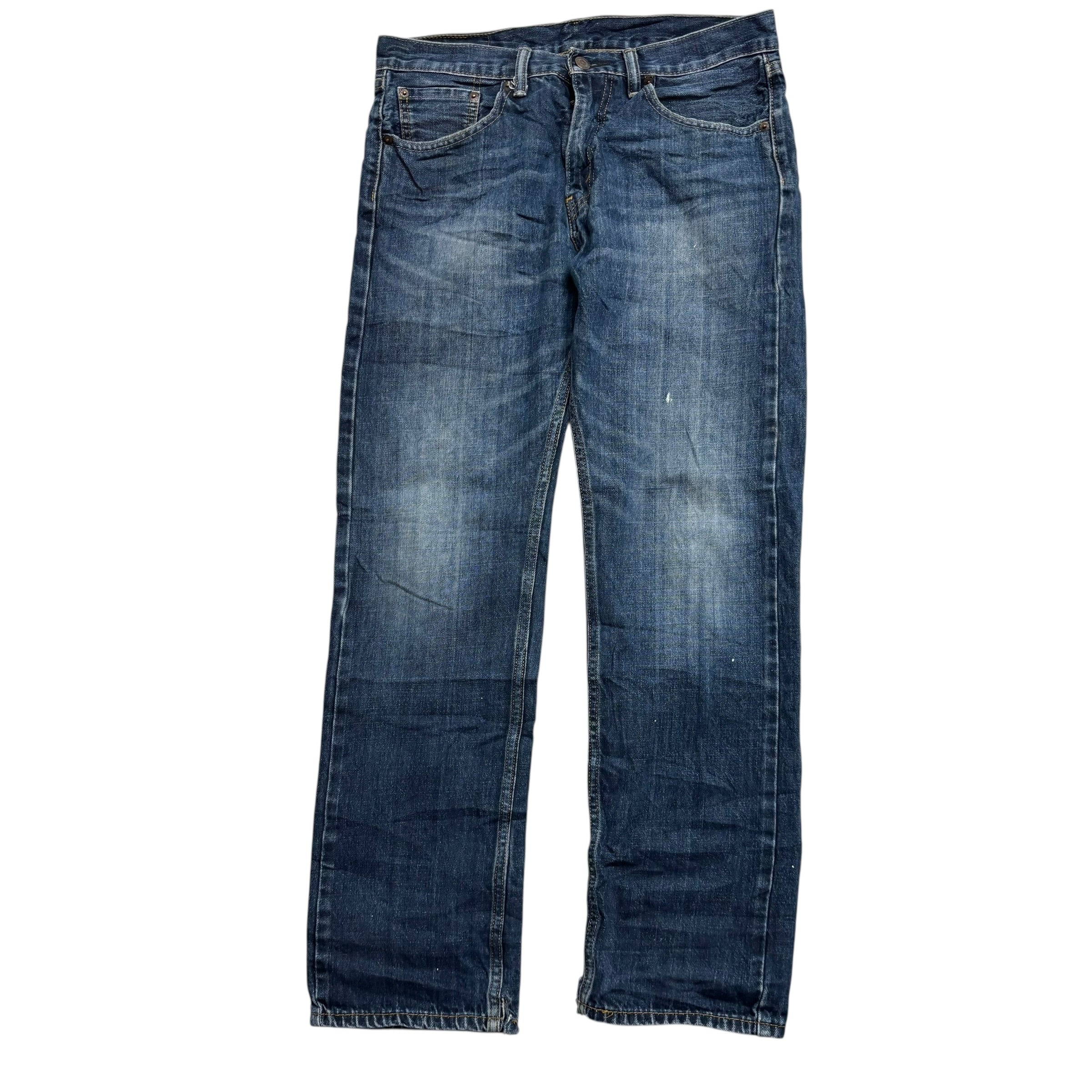 Levis 505 Jeans W30 L30 Mens Dark Blue Regular Straight Fit Denim (F)