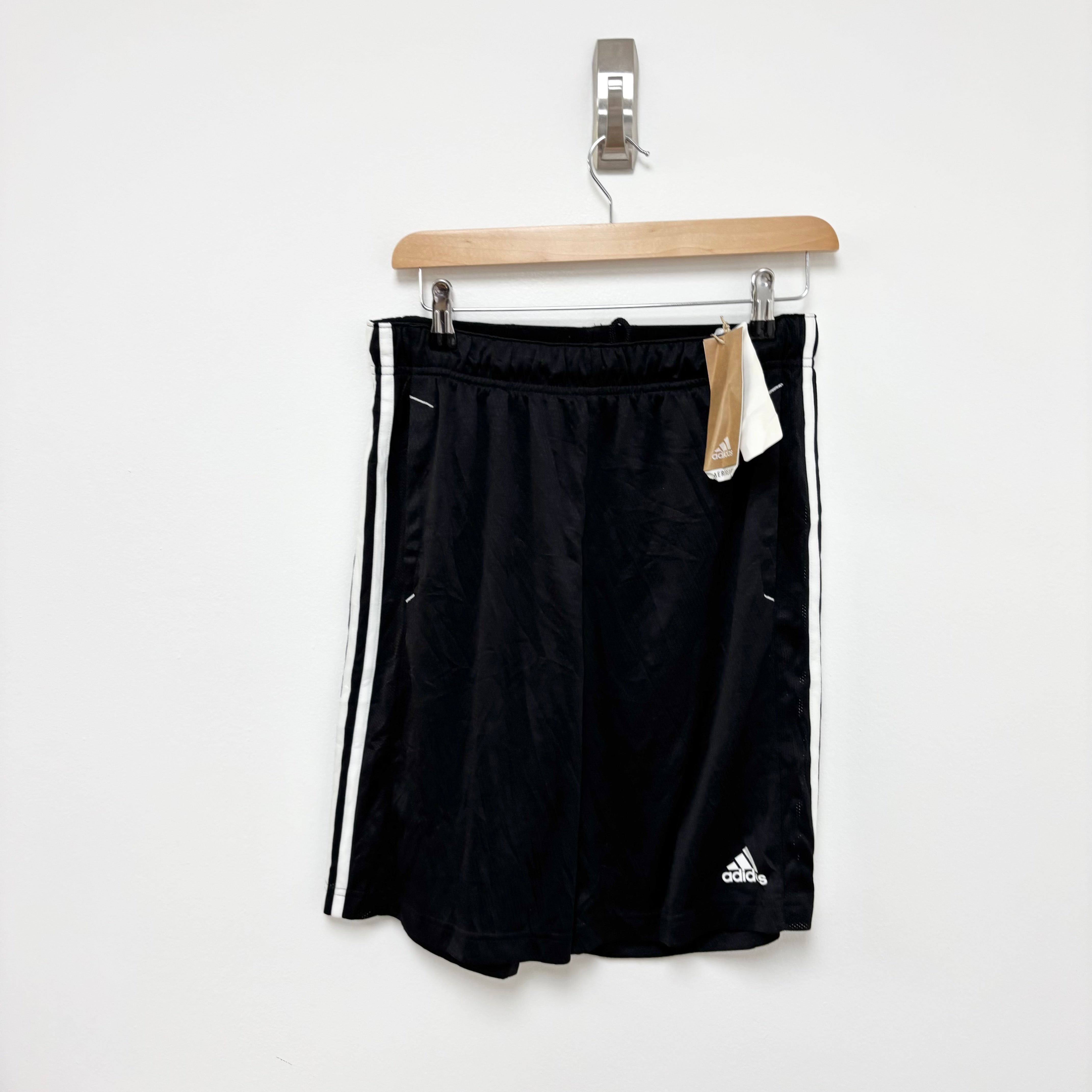 Adidas Shorts Mens Small Black Sports Running Gym Athletic Pockets NEW (E)