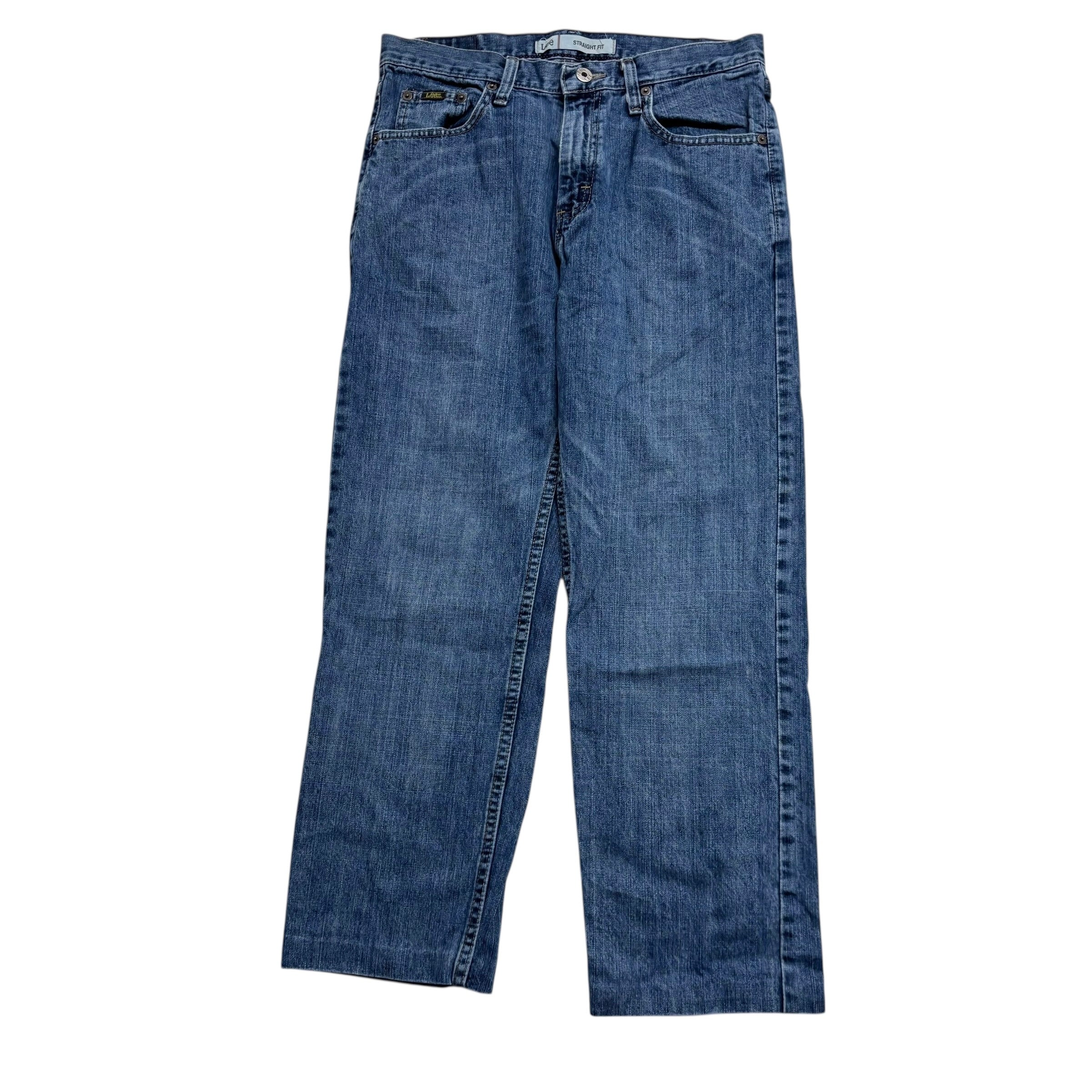 Lee Jeans W30 L27 Mens Mid Blue Regular Straight Fit Vintage Denim (E)