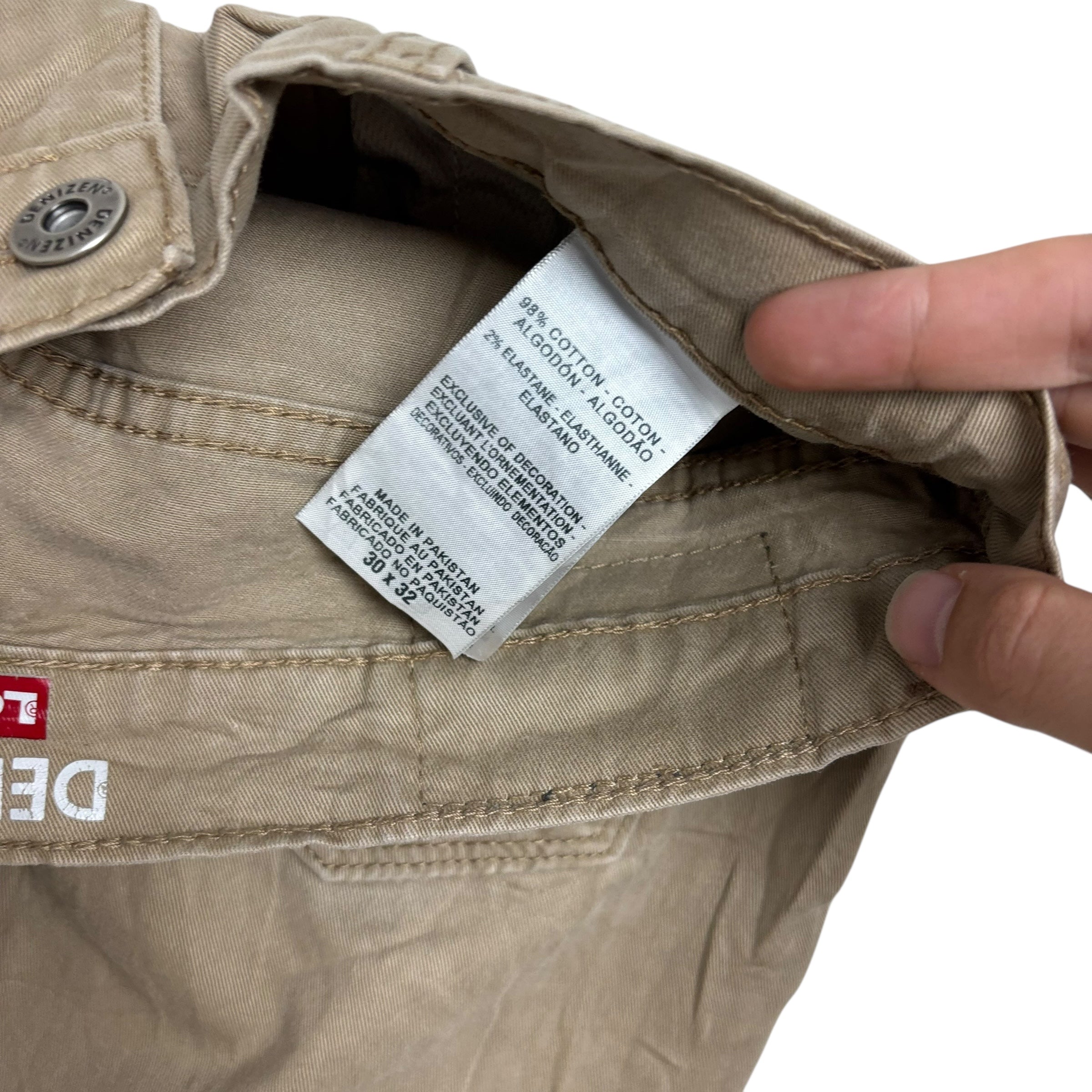 Levis Denizen Trousers W30 L31 Mens Brown Athletic Tapered Stretch Pants