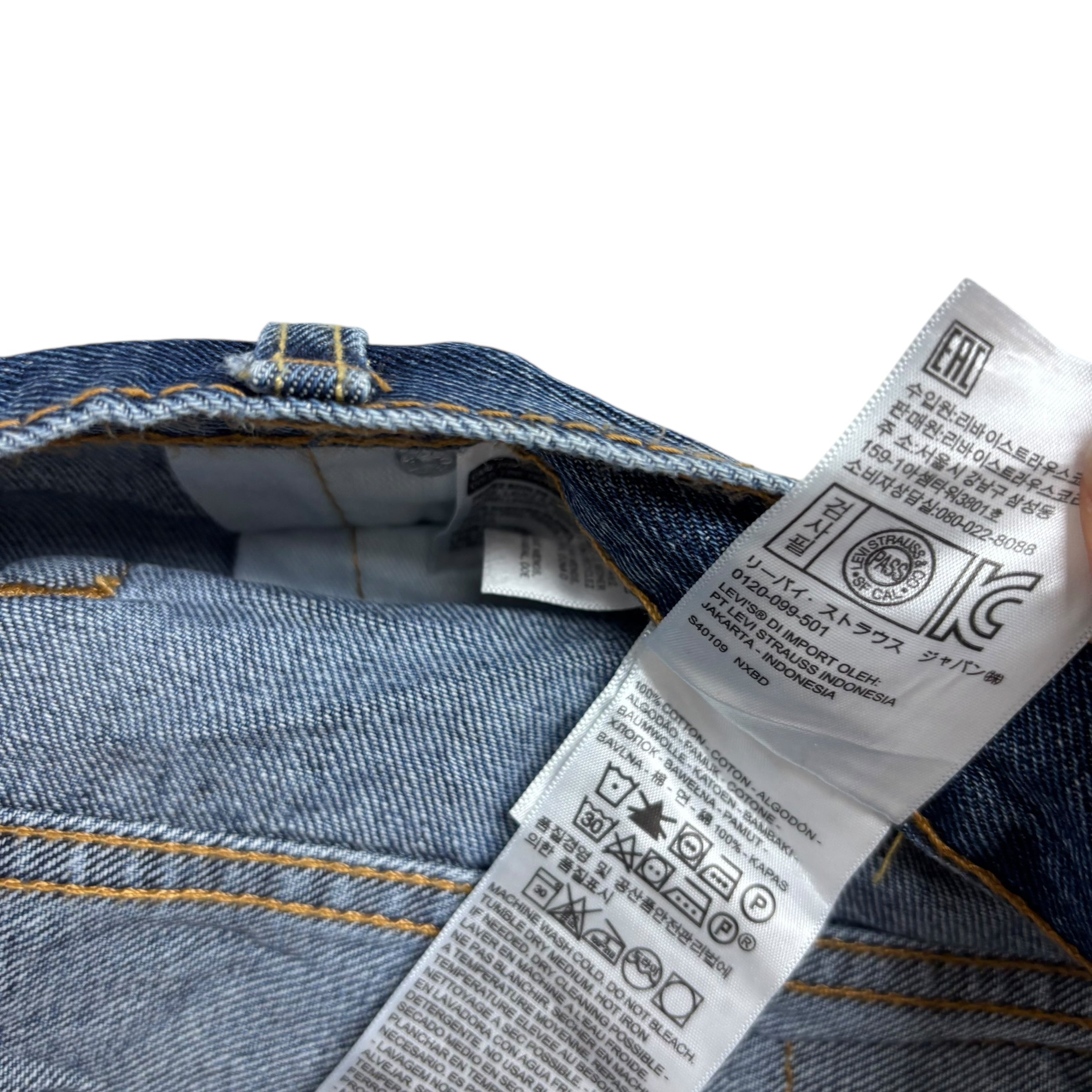 Levis 541 Jeans W48 L34 Mens Mid Blue Athletic Tapered Fit Denim (E)