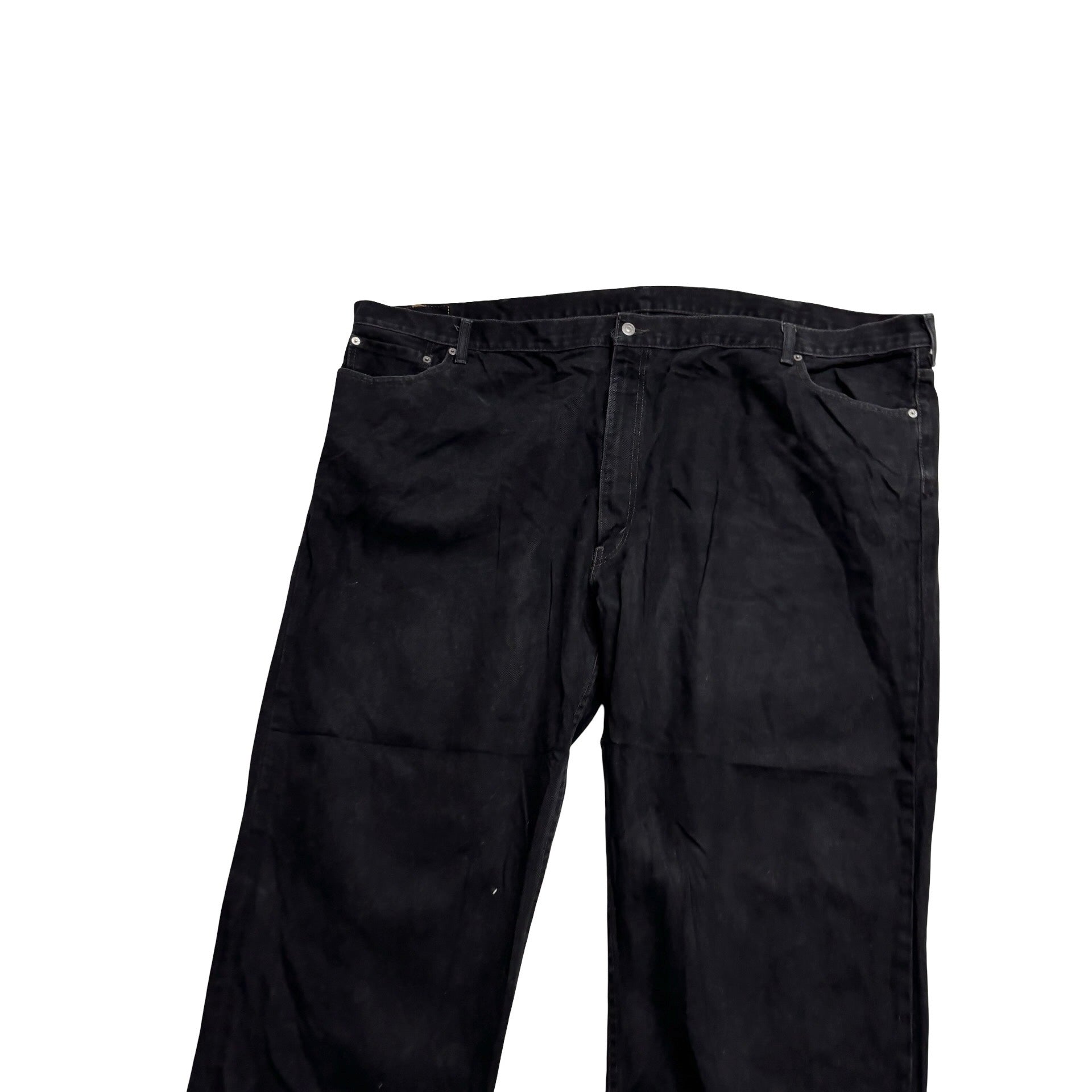 Levis 505 Jeans W56 L30 Mens Black Regular Straight Fit Denim