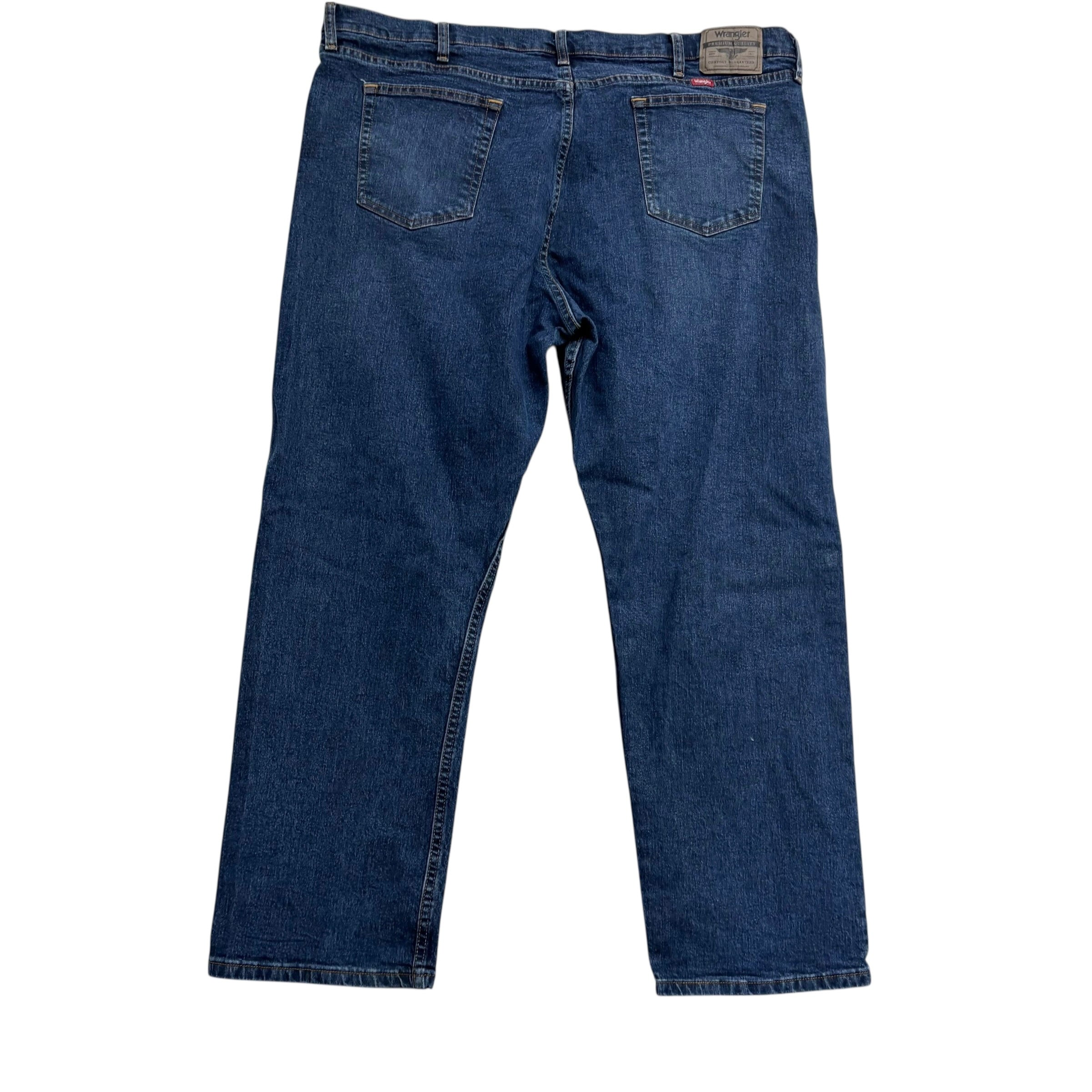 Wrangler Jeans W44 L30 Mens Dark Blue Relaxed Straight Fit Stretch Denim (E)