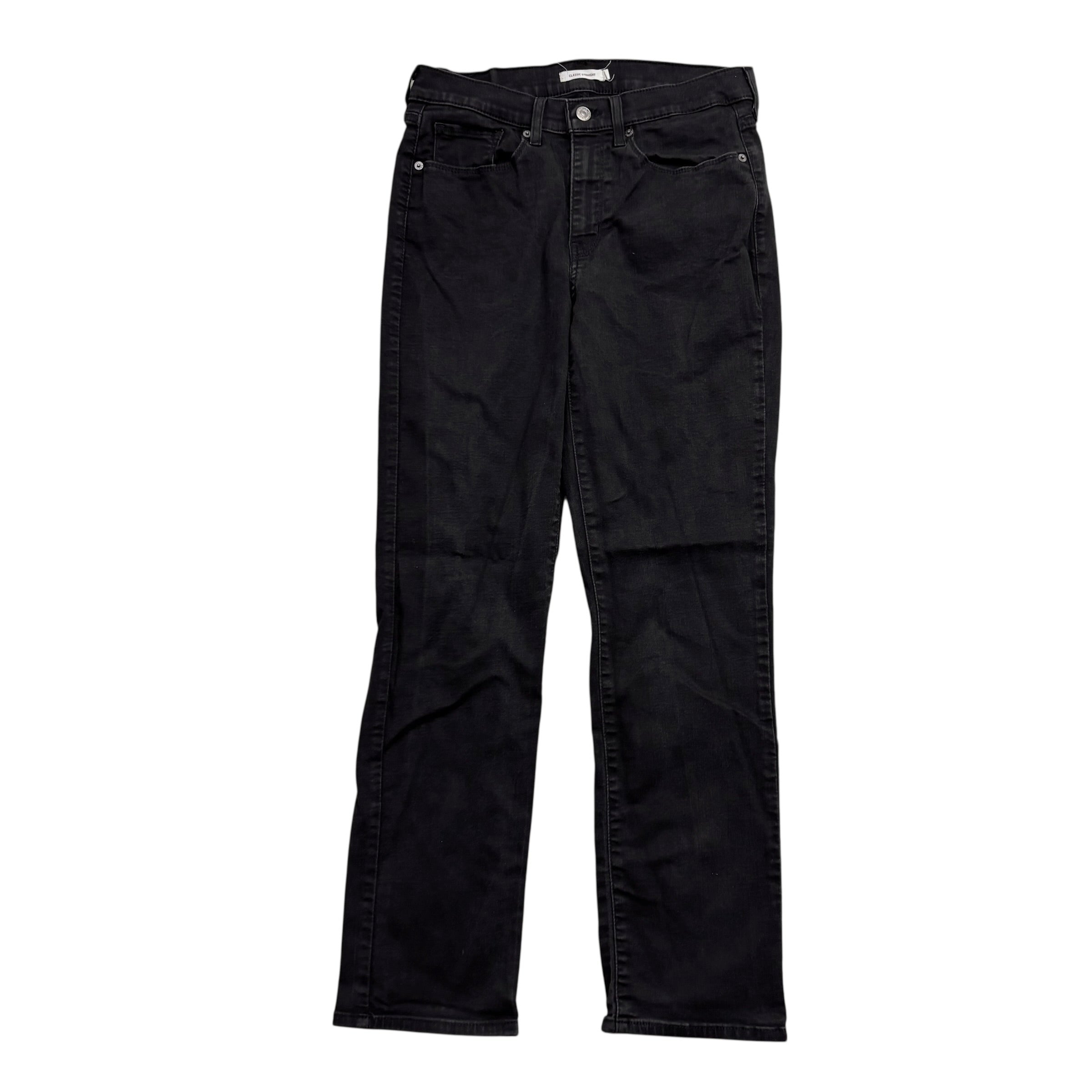 Levis Jeans W28 L29 Womens Classic Straight Fit Black Stretch Denim