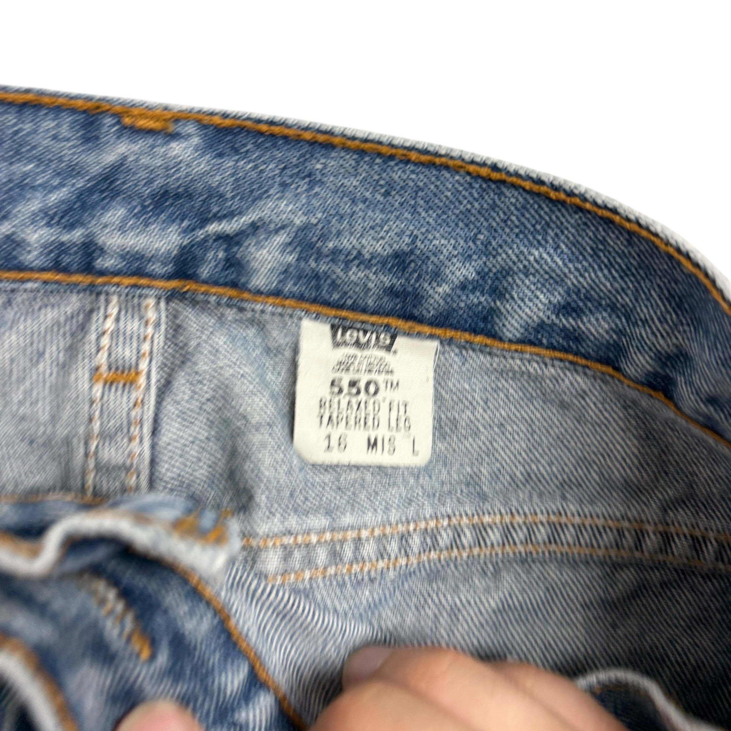 Levis 550 Jeans W32 L32 Womens Mid Blue Relaxed Tapered Fit Vintage