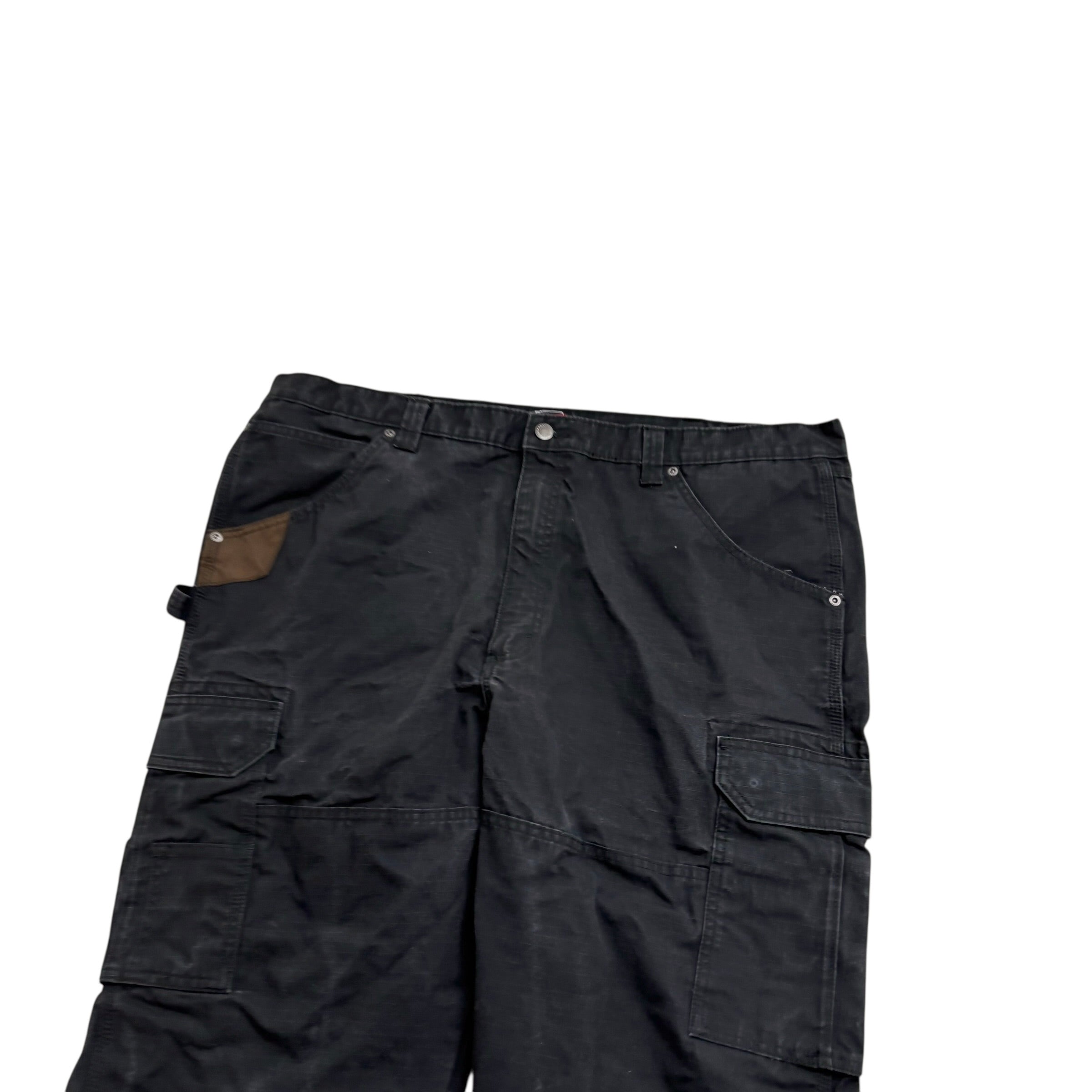 Wrangler Carpenter Pants W42 L32 Mens Black Relaxed Straight Fit Cargo Trousers
