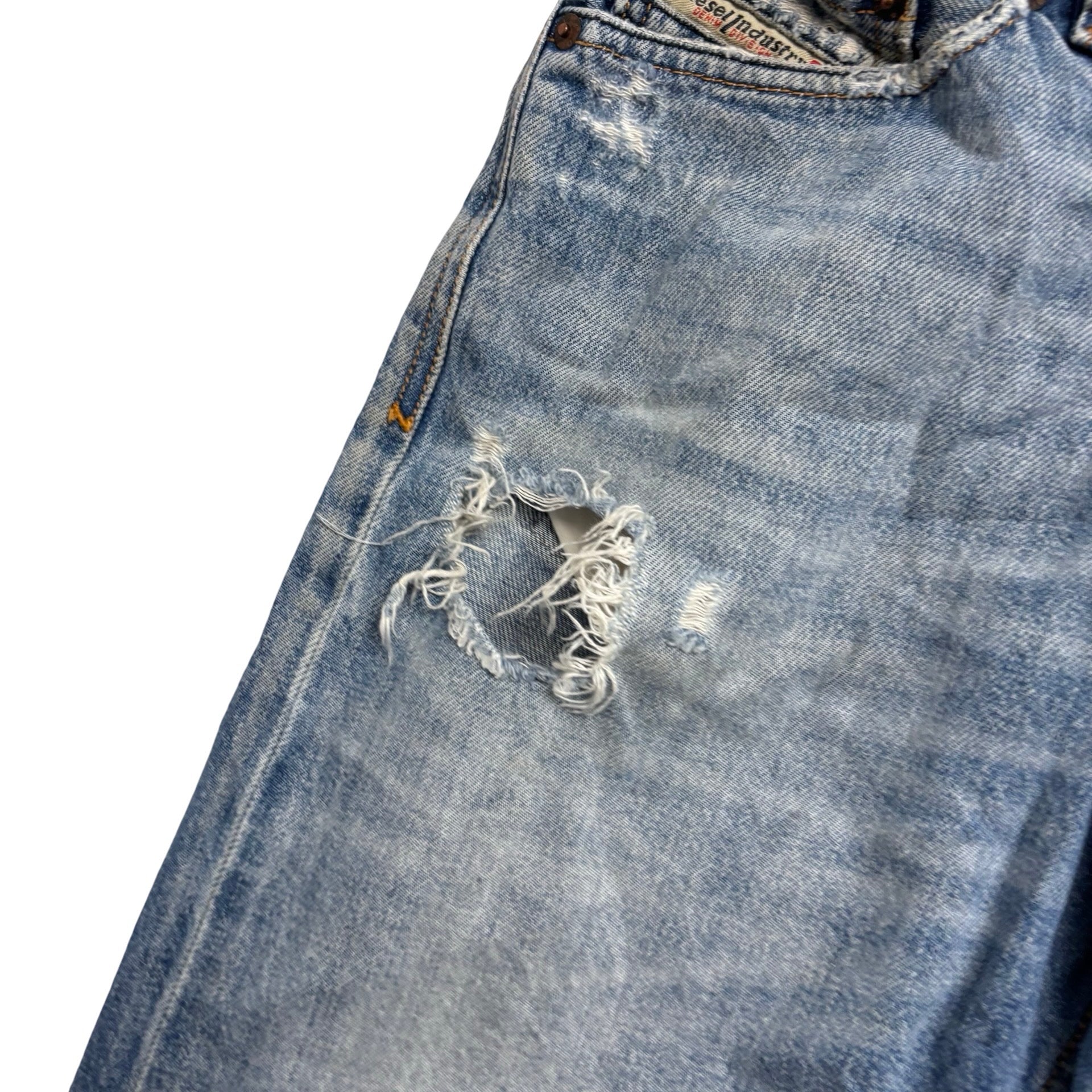 Diesel Viker Jeans W30 L32 Mens Mid Blue Regular Straight Fit Denim (F)