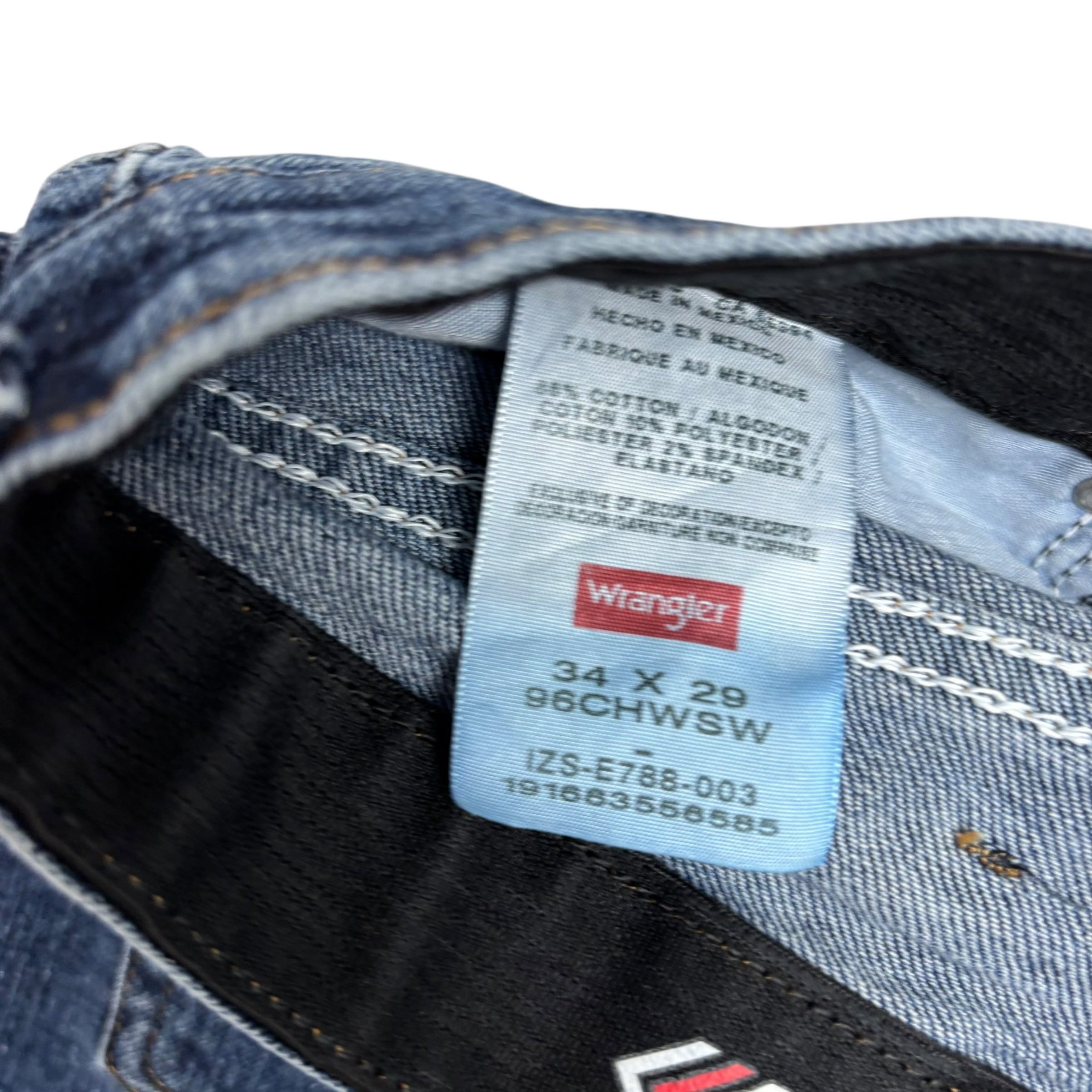 Wrangler Jeans W34 L29 Mens Dark Blue Regular Straight Fit Stretch Denim