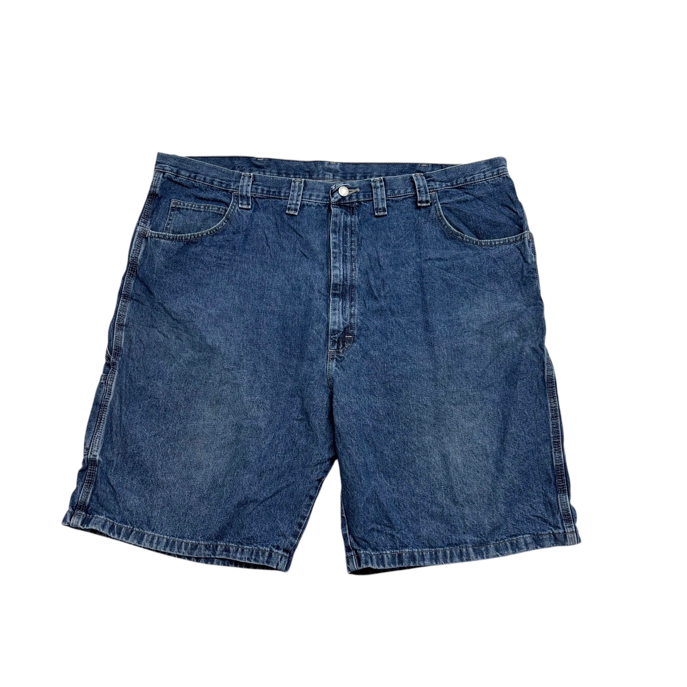 Wrangler Jorts W44 Mens Mid Blue Denim Shorts Baggy Relaxed Carpenter