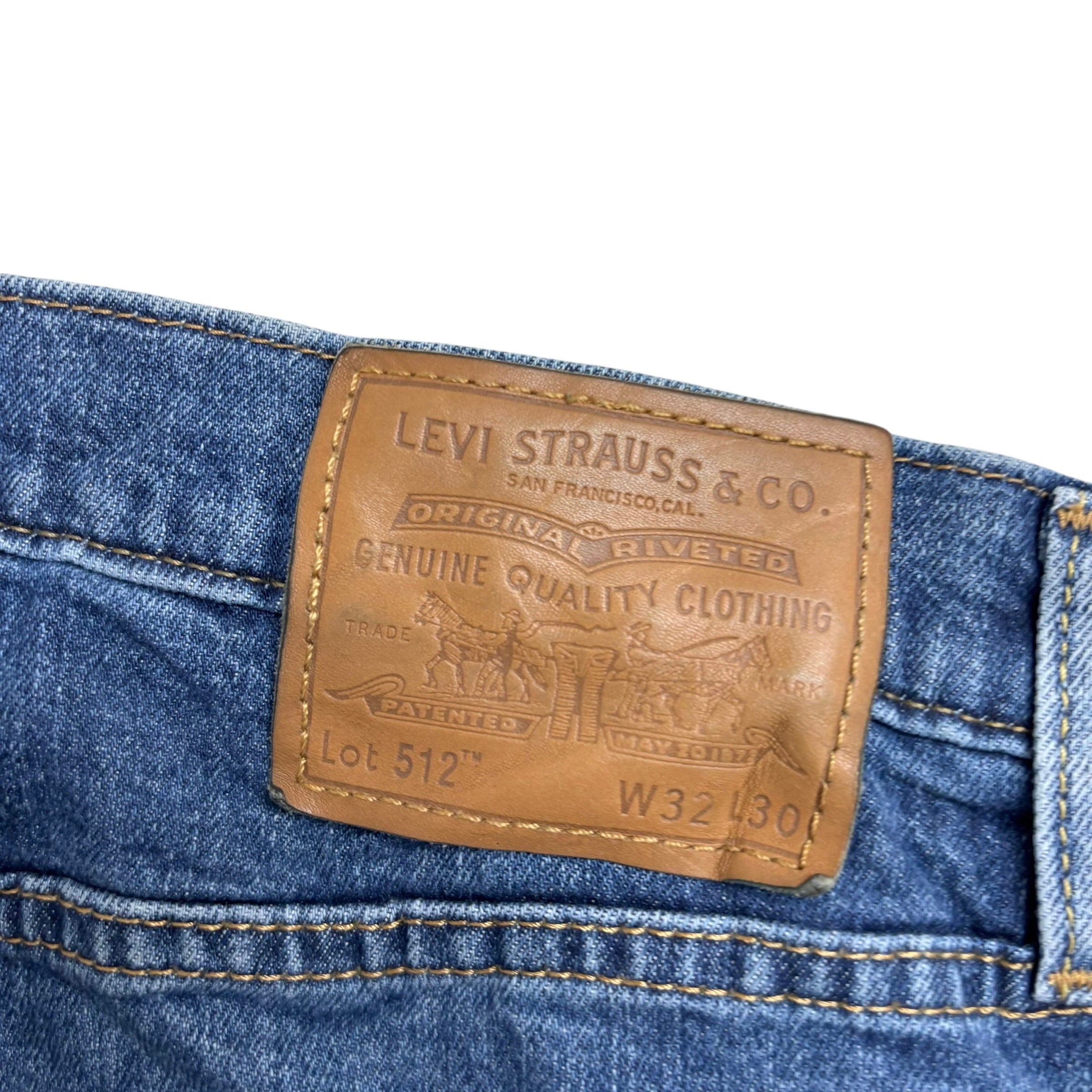 Levis 512 Jeans W32 L27 Mens Mid Blue Slim Tapered Fit Stretch Denim