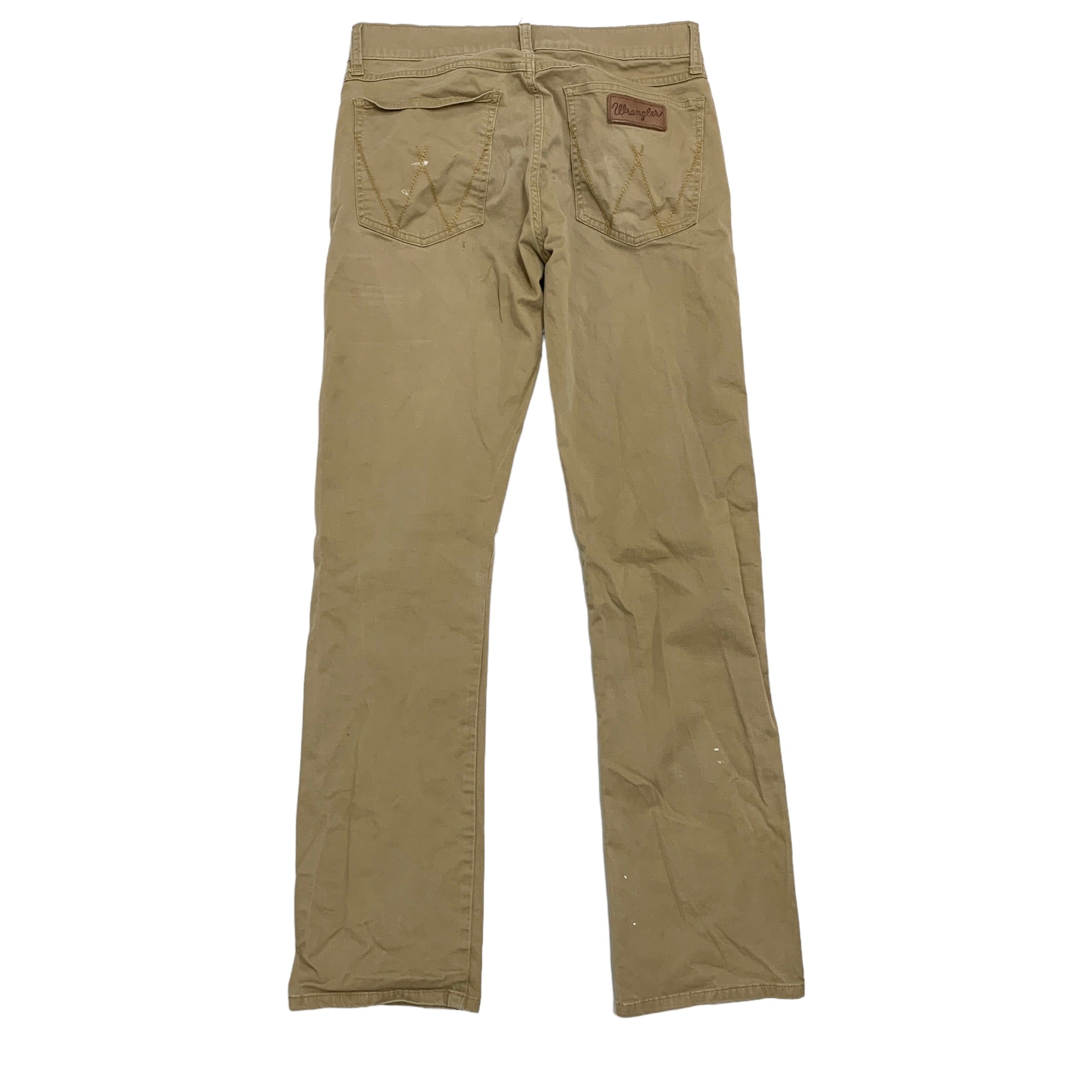 Wrangler Trousers W30 L33 Mens Tan Light Brown Slim Straight Fit Retro Pants