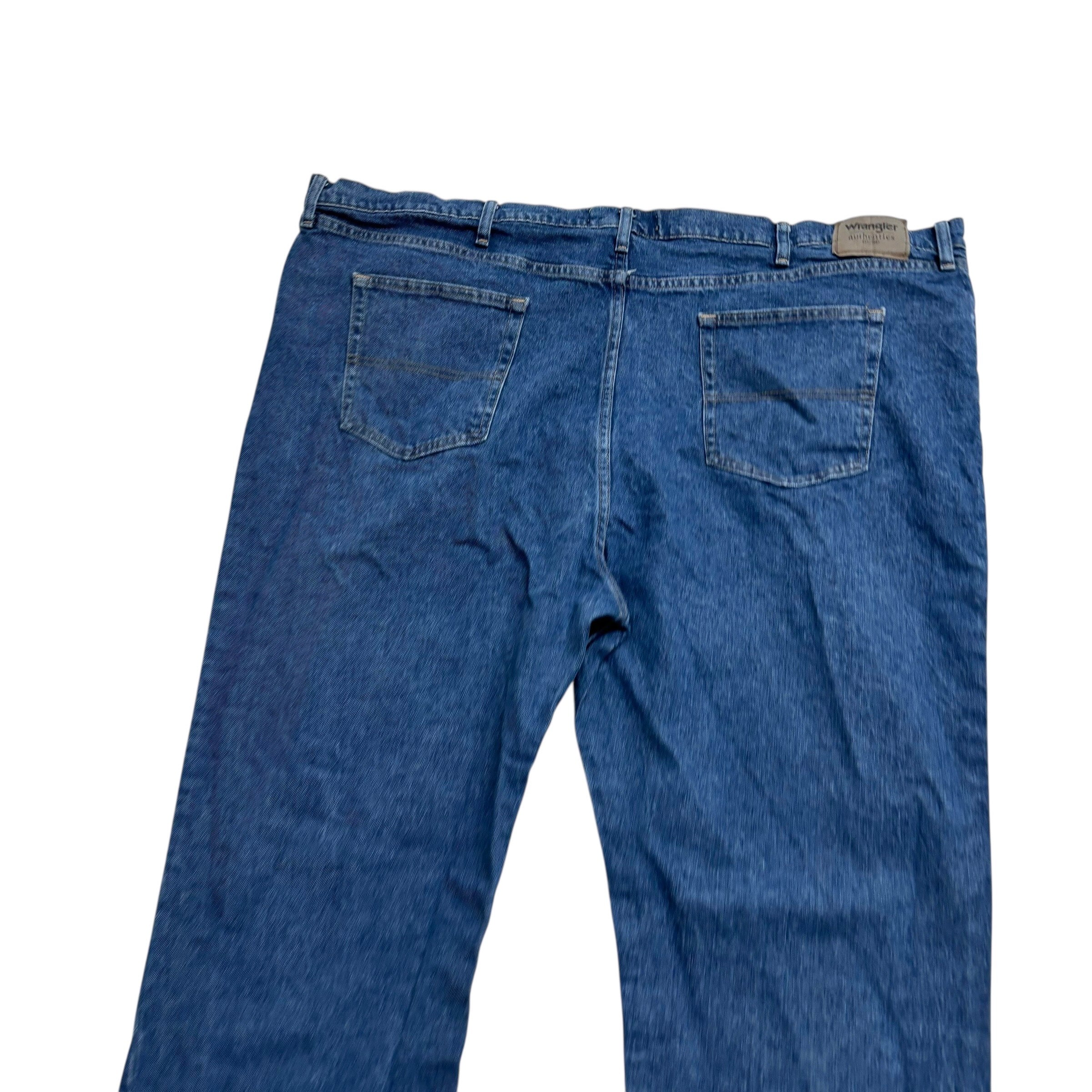 Wrangler Jeans W52 L30 Mens Mid Blue Regular Straight Fit Stretch Denim (E)