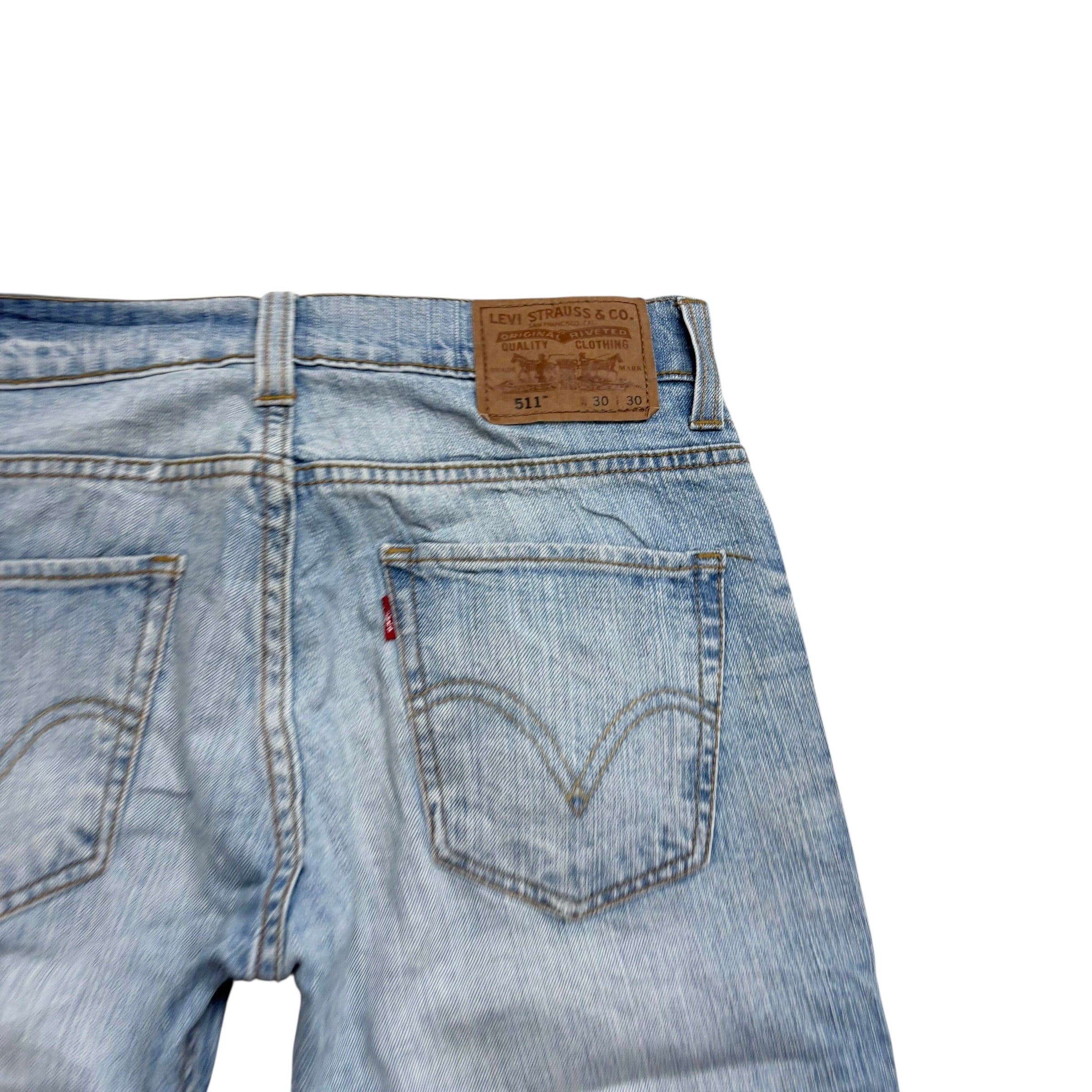 Levis 511 Jeans W30 L30 Mens Light Blue Slim Fit Vintage Denim