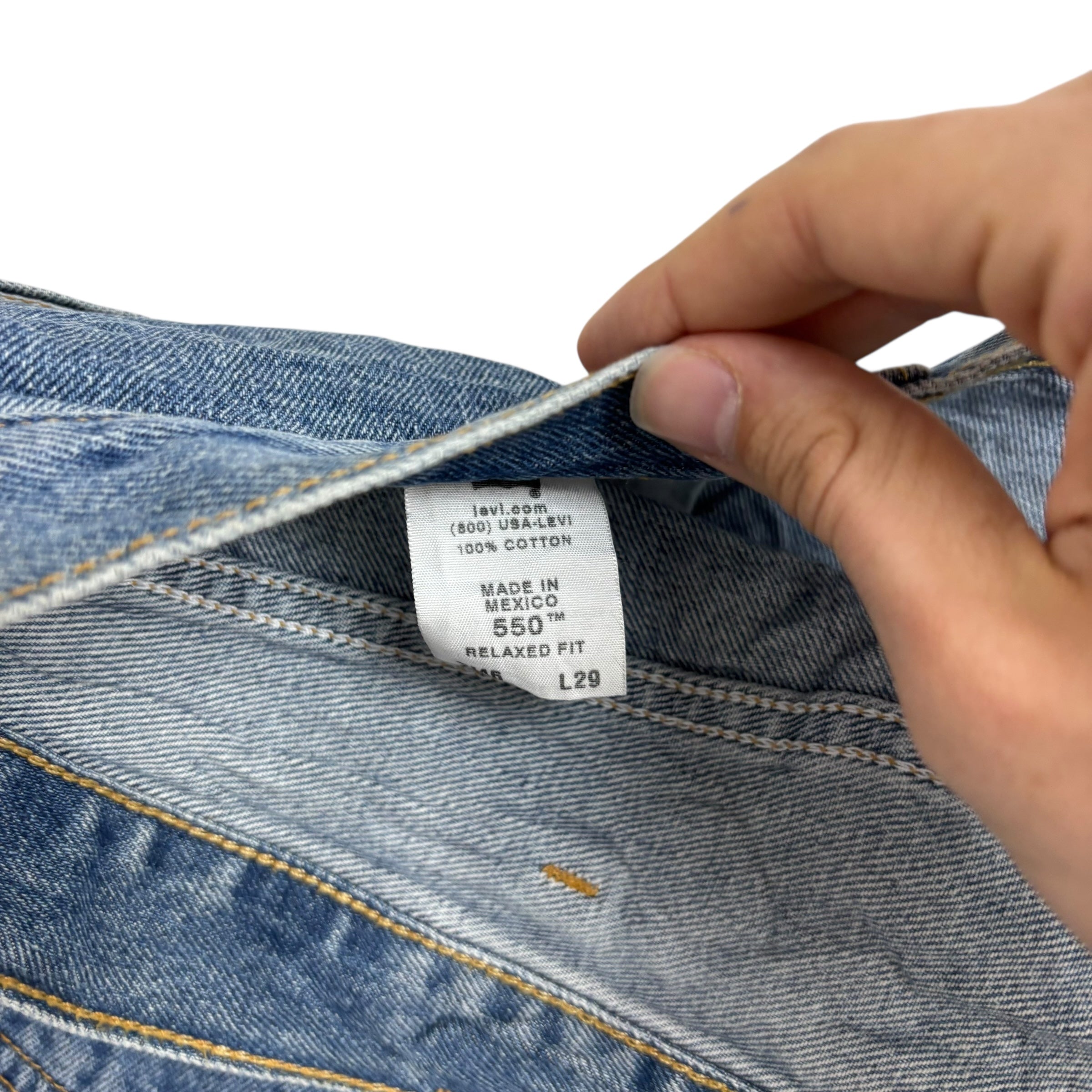 Levis 550 Jeans W46 L29 Mens Mid Blue Baggy Relaxed Straight Vintage Denim (E)